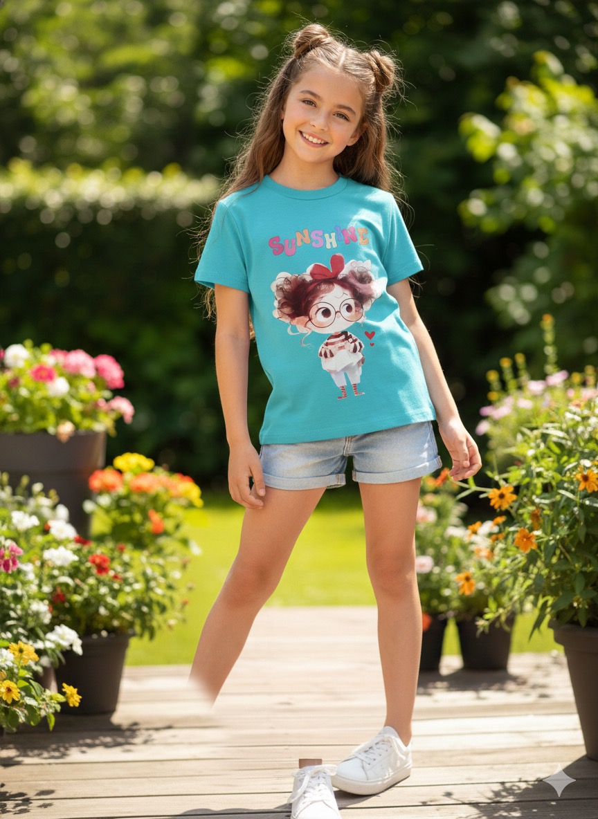 Bluzki DZIECIĘCA , Size 4-14lat, paczka 6szt ,1kolor