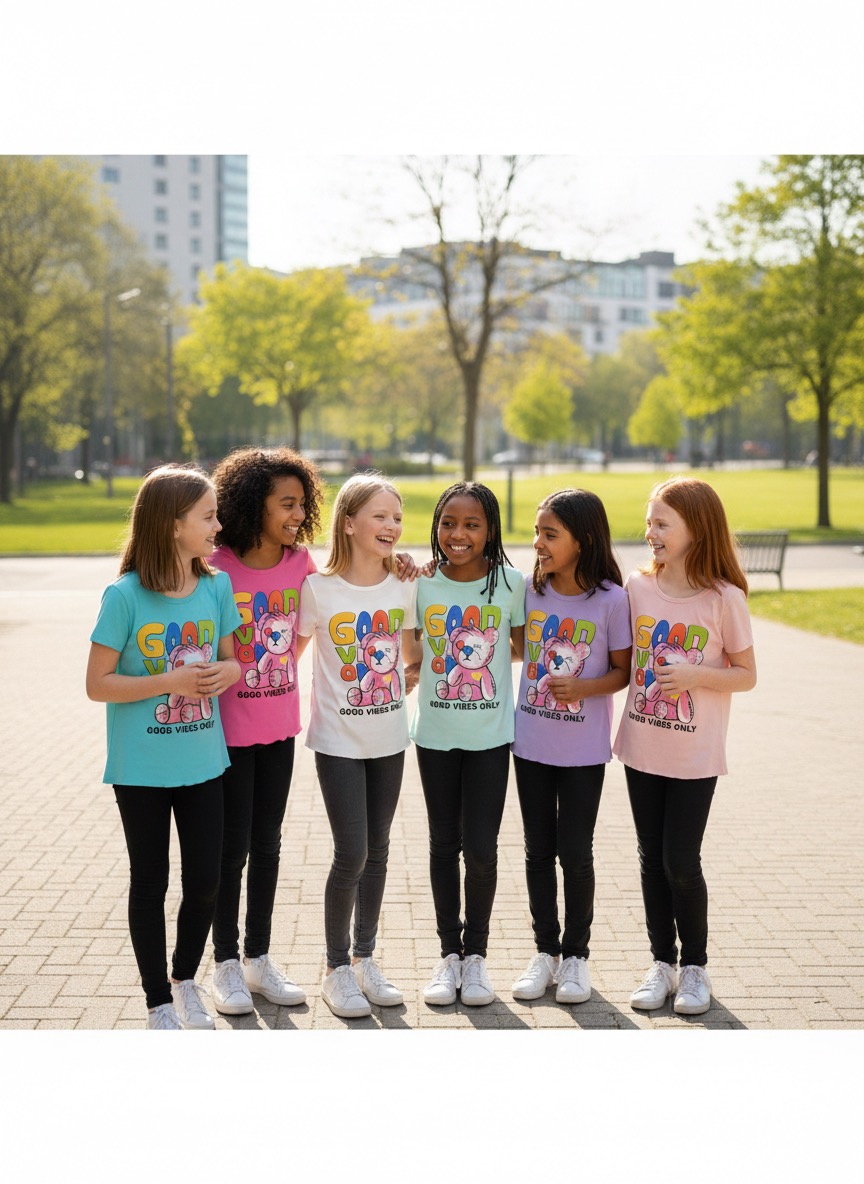 Bluzki DZIECIĘCA , Size 4-14lat, paczka 6szt ,1kolor