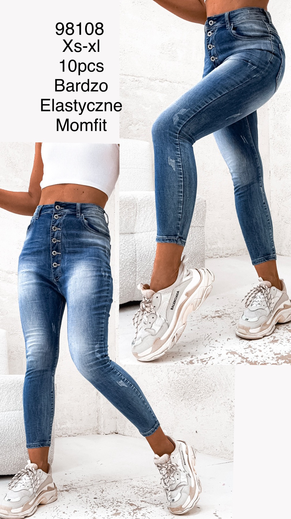 Jeansy  damskie , Size xs-xl,paczka 10szt,1kolor