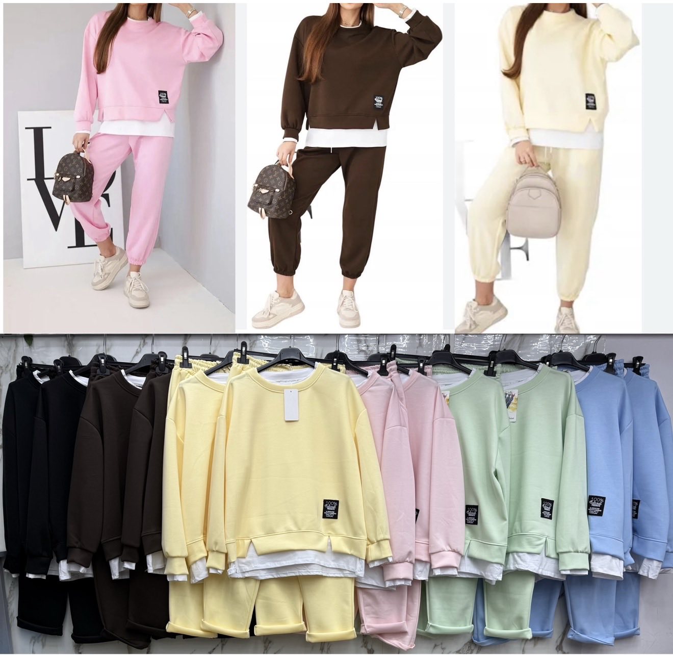 Komplety Damskie  WŁOSKA  , Size uni, paczka 6szt ,mix kolor