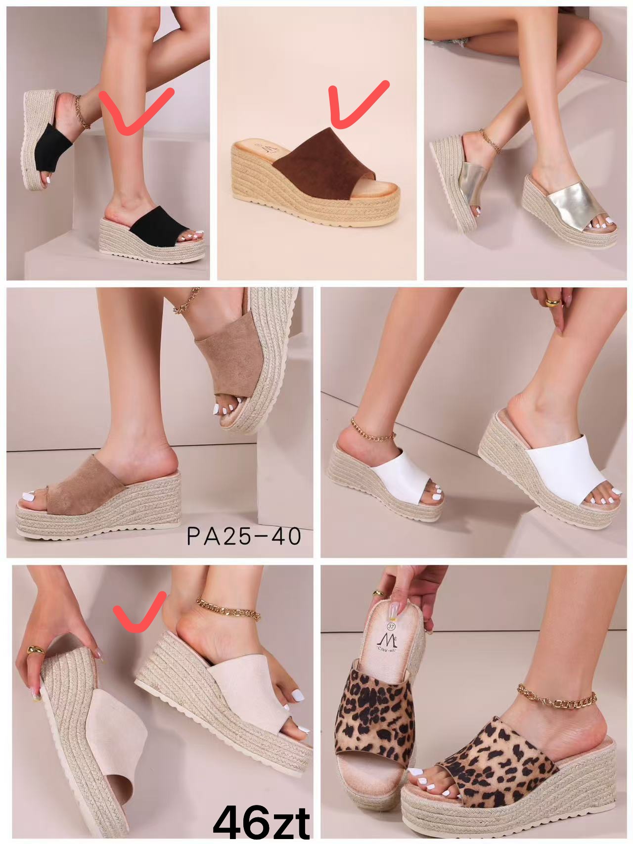 Klapki na Obcasie Damskie (36-41, 12par)