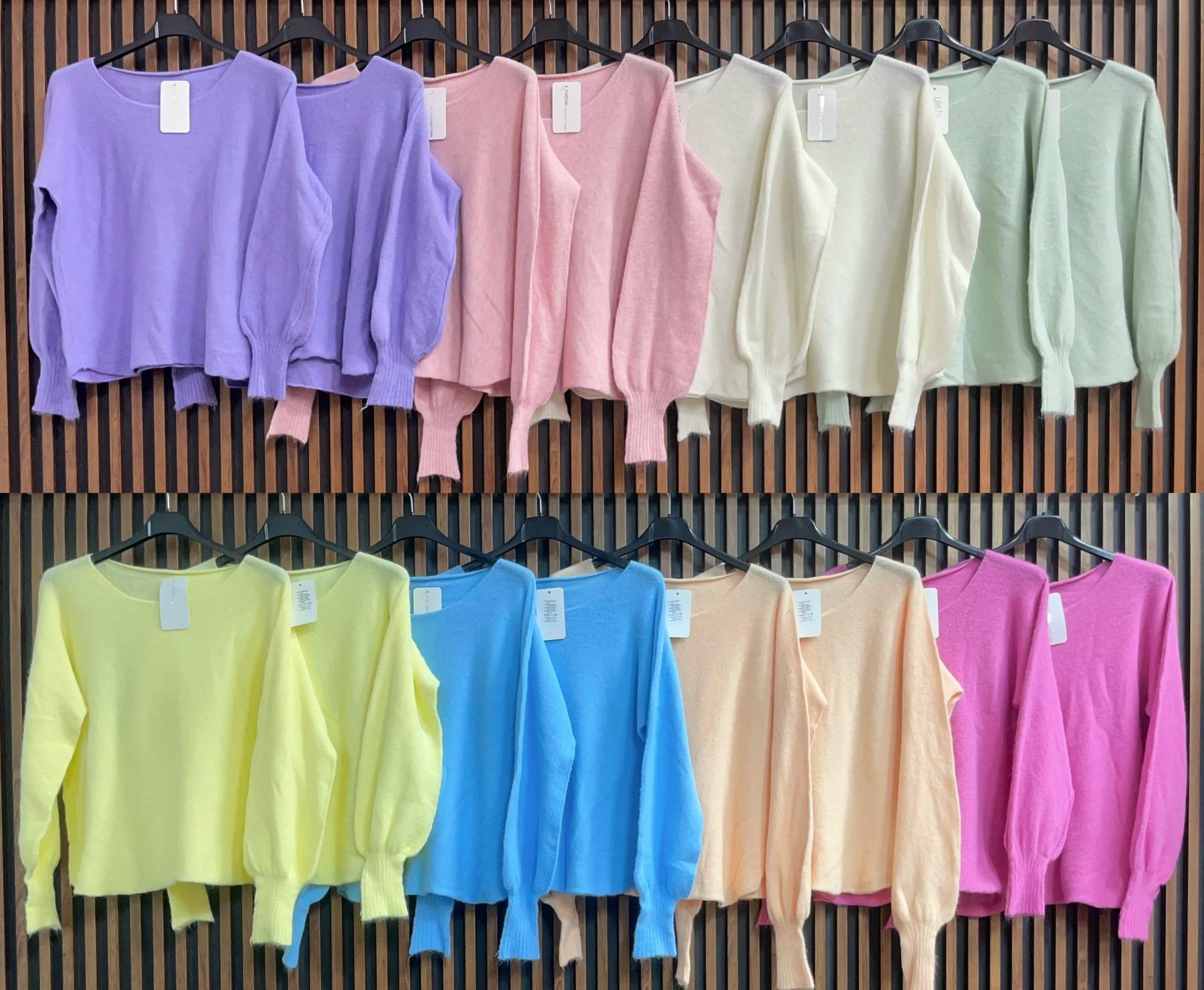 Swetry Damskie  WŁOSKA  , Size uni, paczka 6szt ,mix kolor