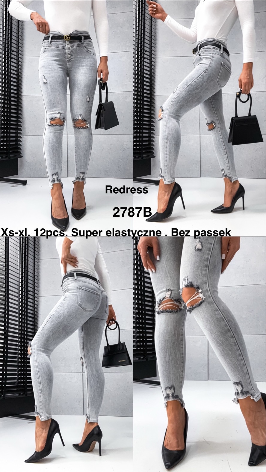 Jeansy  damskie , Size xs-xl,paczka 12szt,1kolor