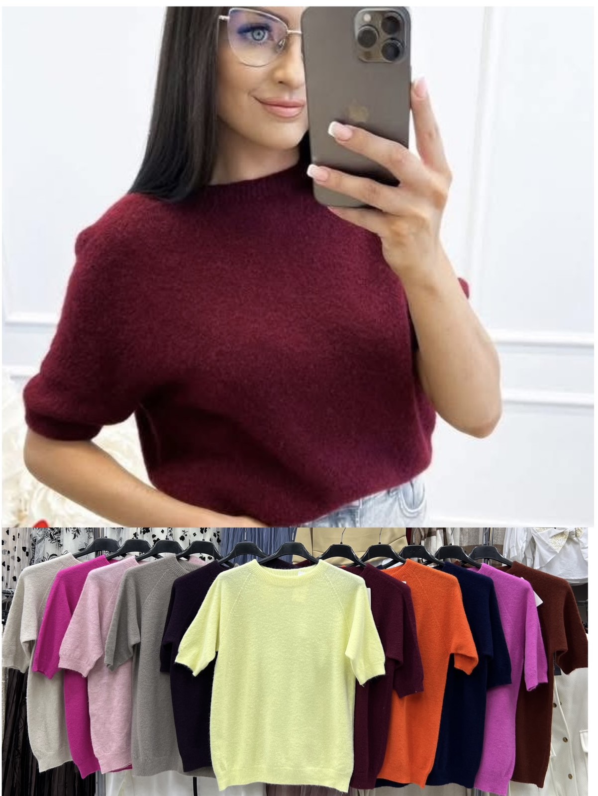 Swetry Damskie  WŁOSKA  , Size uni, paczka 6szt ,mix kolor