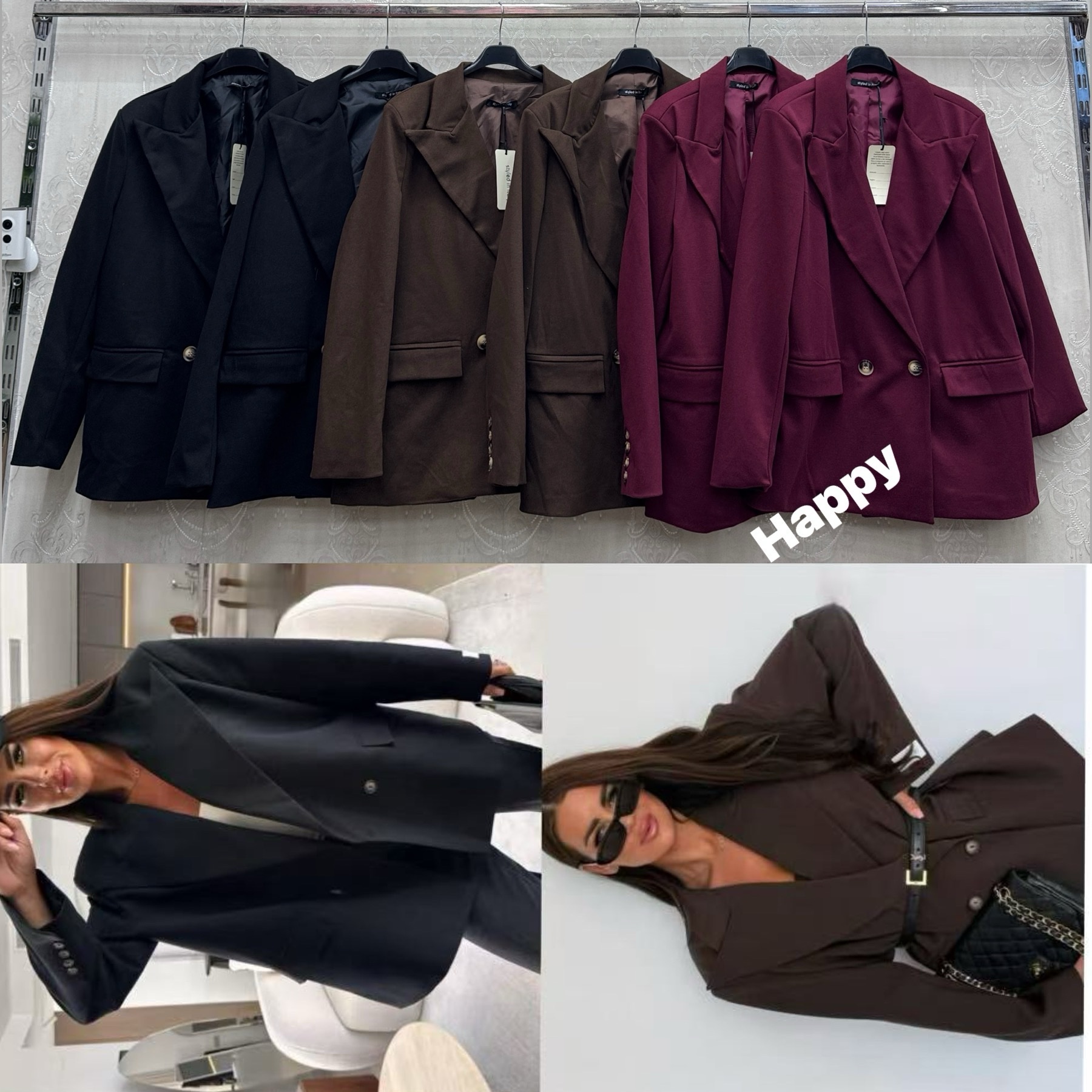 Marynarki Damskie wloskie, Size uni, paczka 6szt ,mix kolor