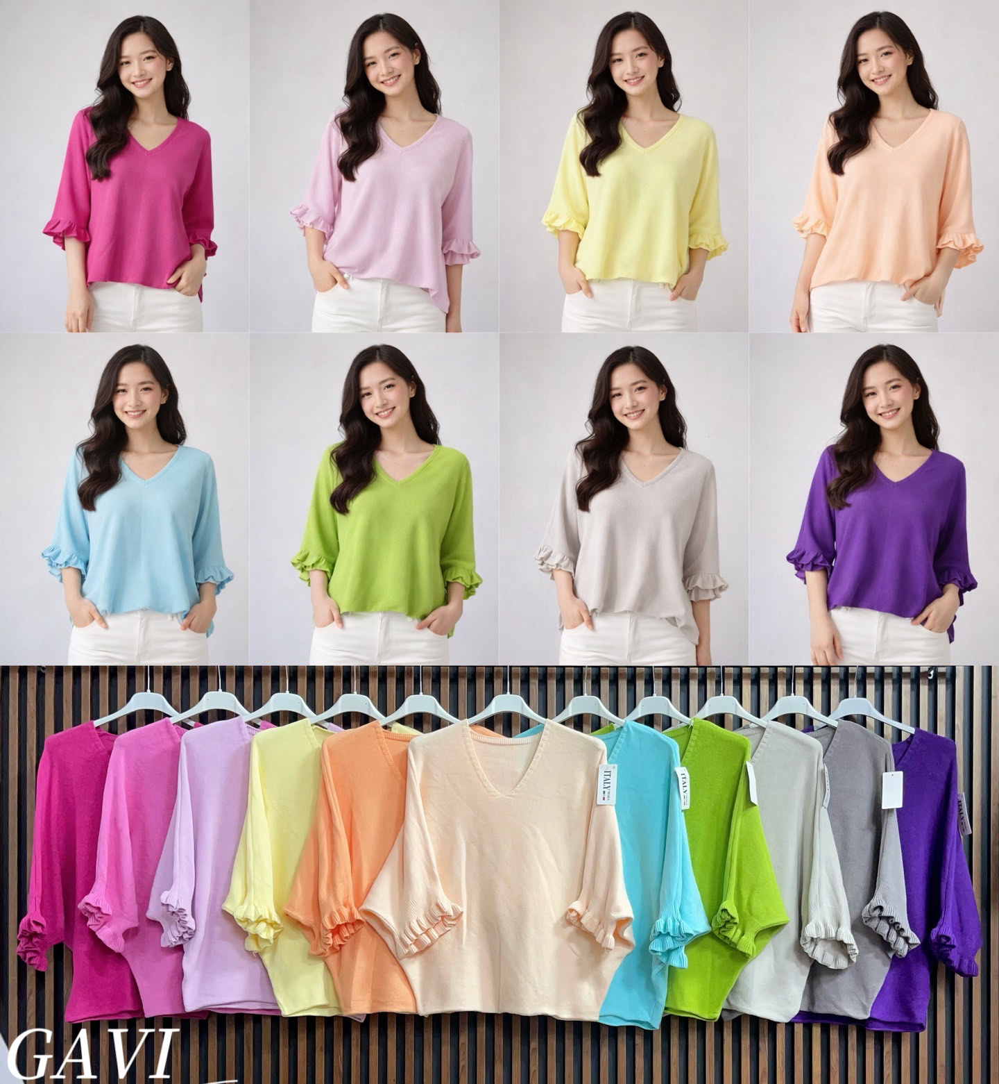 Swetry Damskie  WŁOSKA  , Size uni, paczka 6szt ,mix kolor