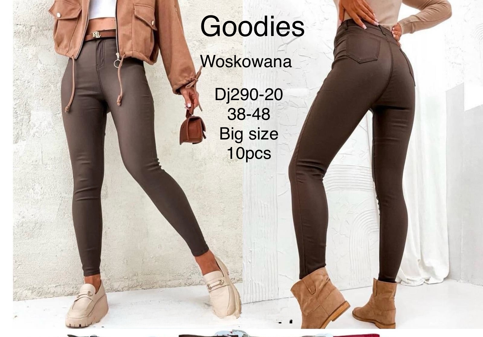 Spodnie skórzane damskie , Size 38-48,paczka 10szt,1kolor