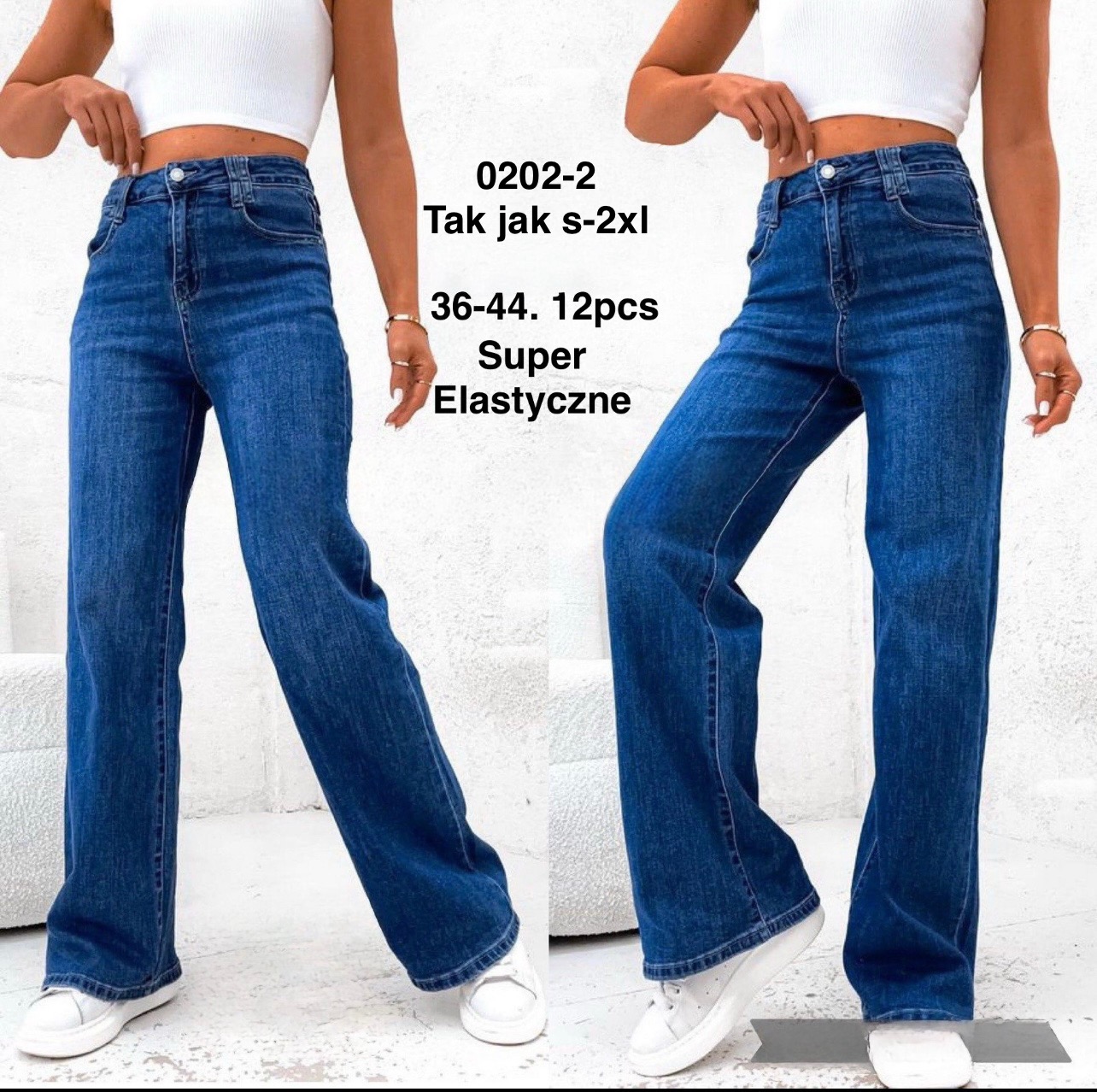 Jeansy damskie , Size 36-44, paczka 12szt,1kolor
