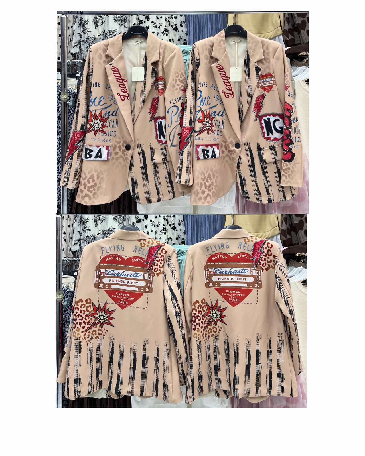 Żakiety i Marynarki  Damskie  WŁOSKA  , Size uni, paczka 6szt ,mix kolor