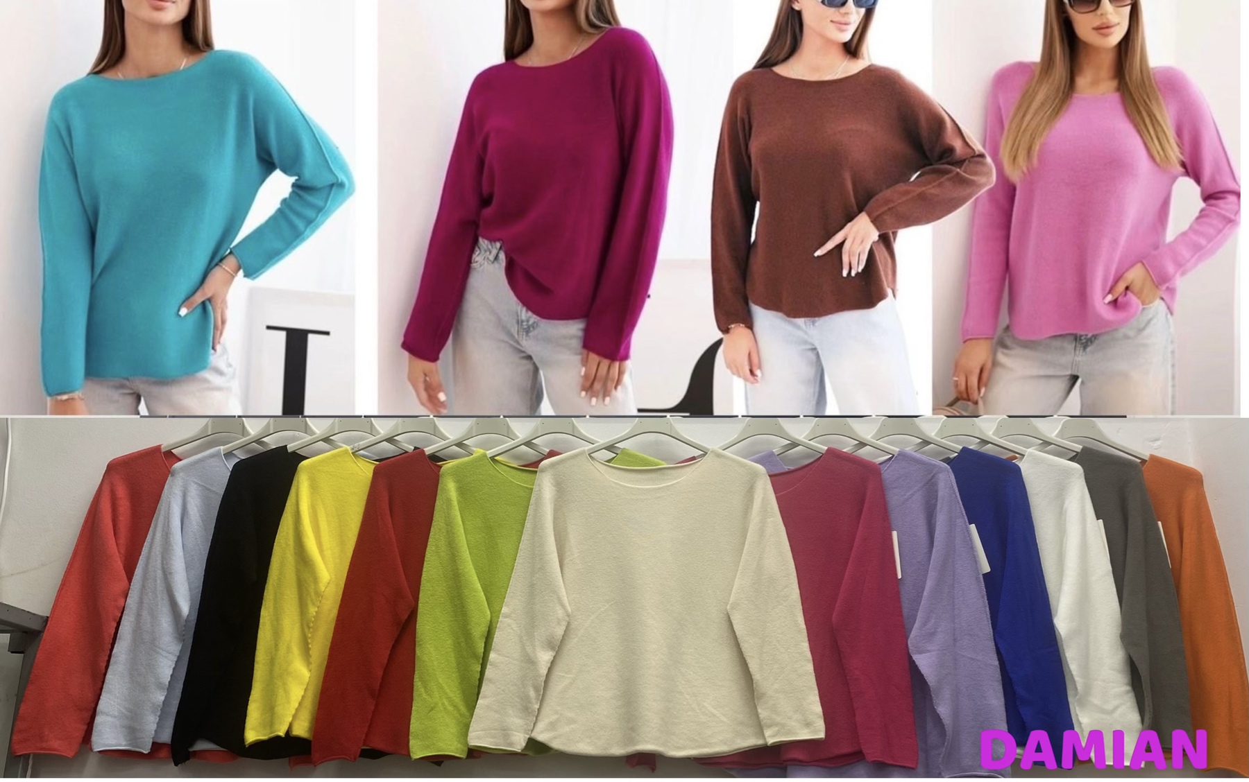 Bluzy Damskie, Size uni, paczka 6szt ,mix kolor