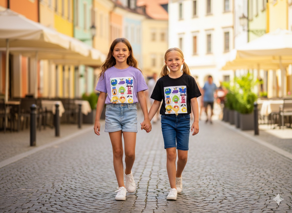 Bluzki DZIECIĘCA , Size 4-14lat, paczka 6szt ,1kolor