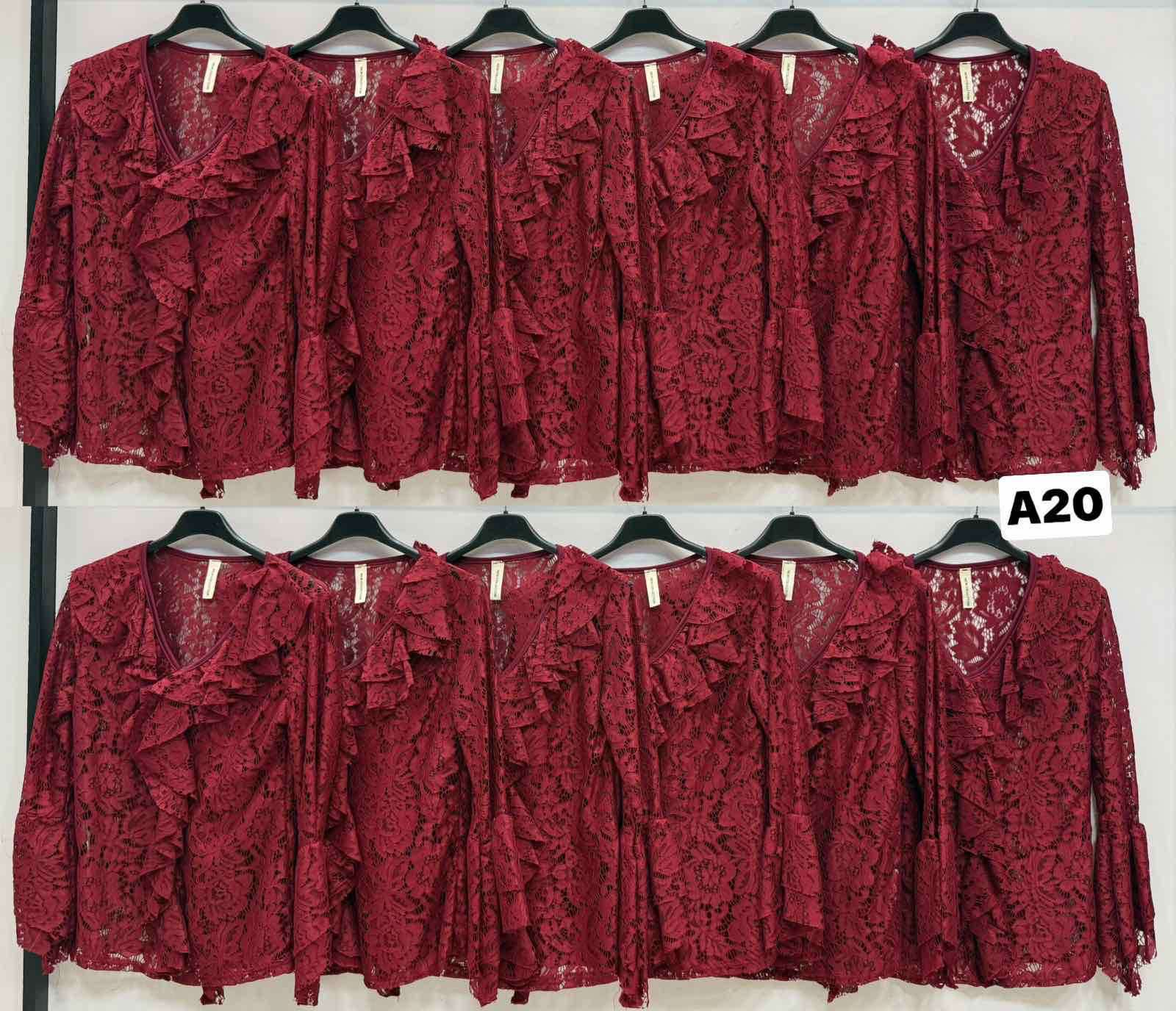 Bluzki Damskie wloskie, Size uni, paczka 6szt ,1kolor