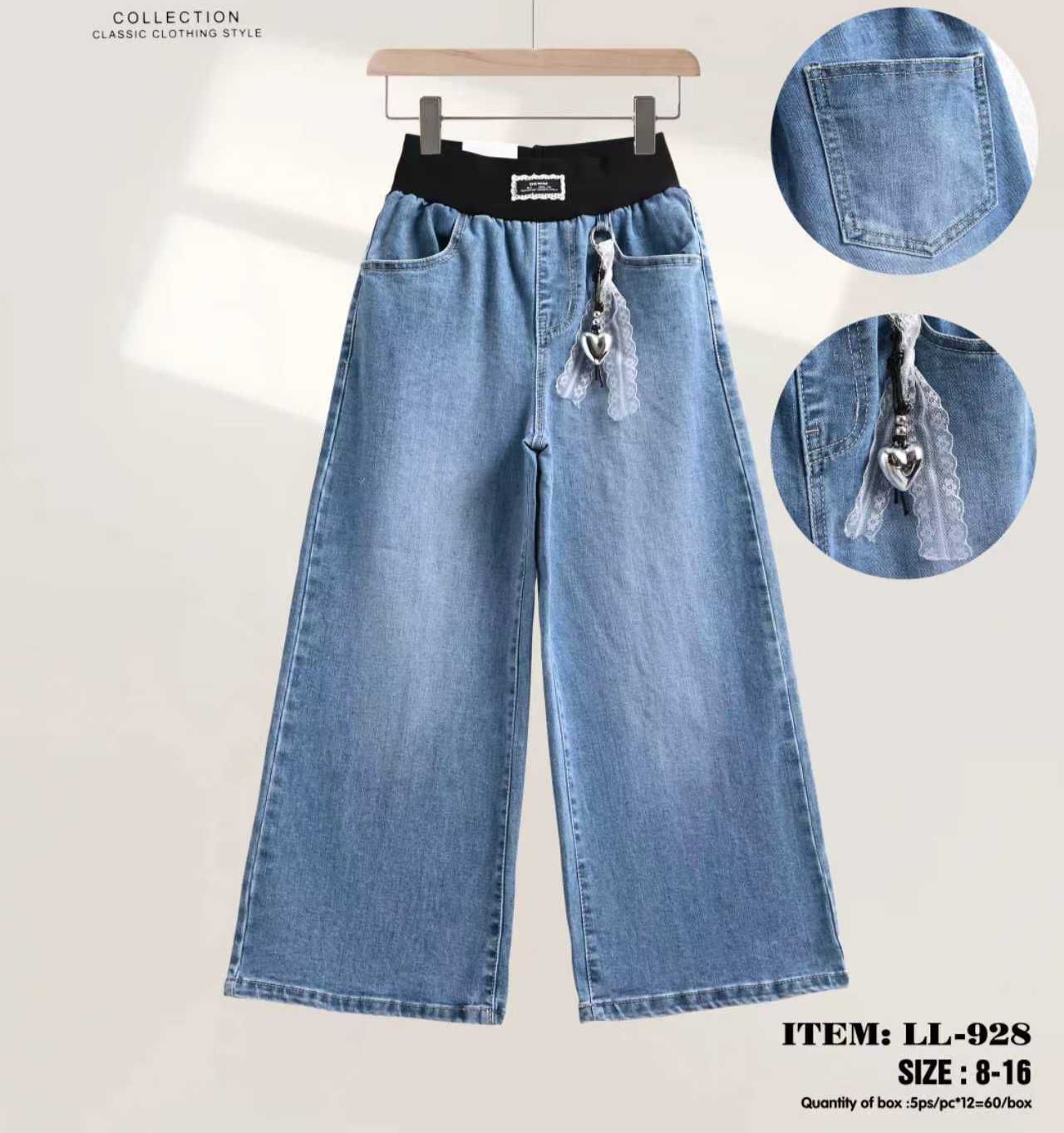 Spodnie JEANSY DZIECIĘCA , Size 8-16lat, paczka 5szt ,1kolor