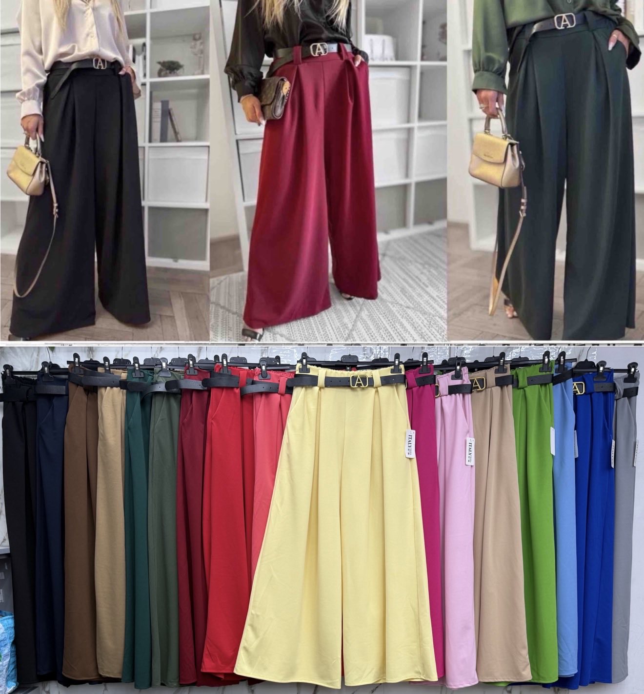 Spodnie Damskie  WŁOSKA  , Size uni, paczka 6szt ,mix kolor