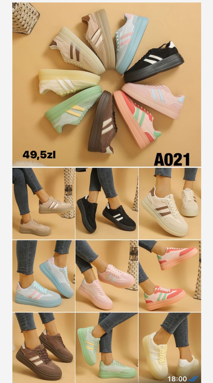 Buty Sportowe DAMSKIE (36-41, 12par)