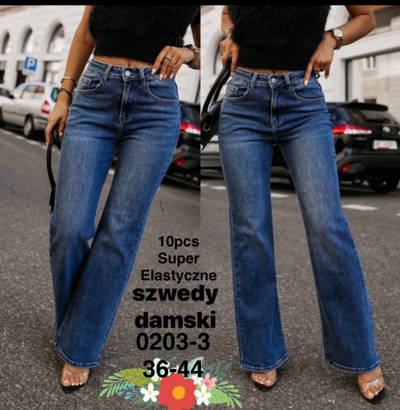 Jeansy damskie , Size 36-44, paczka 10szt,1kolor