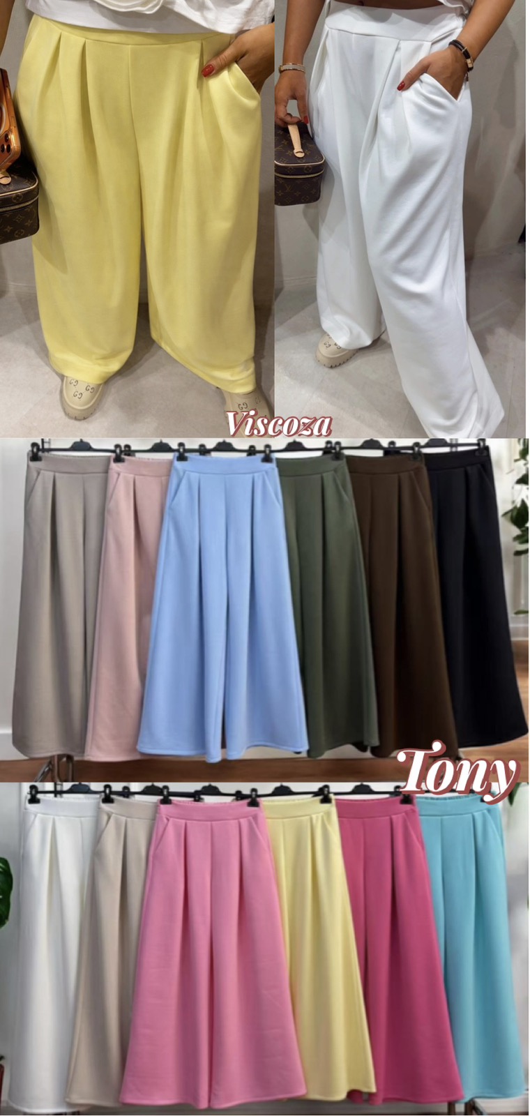 Spodnie Damskie  WŁOSKA  , Size uni, paczka 6szt ,mix kolor