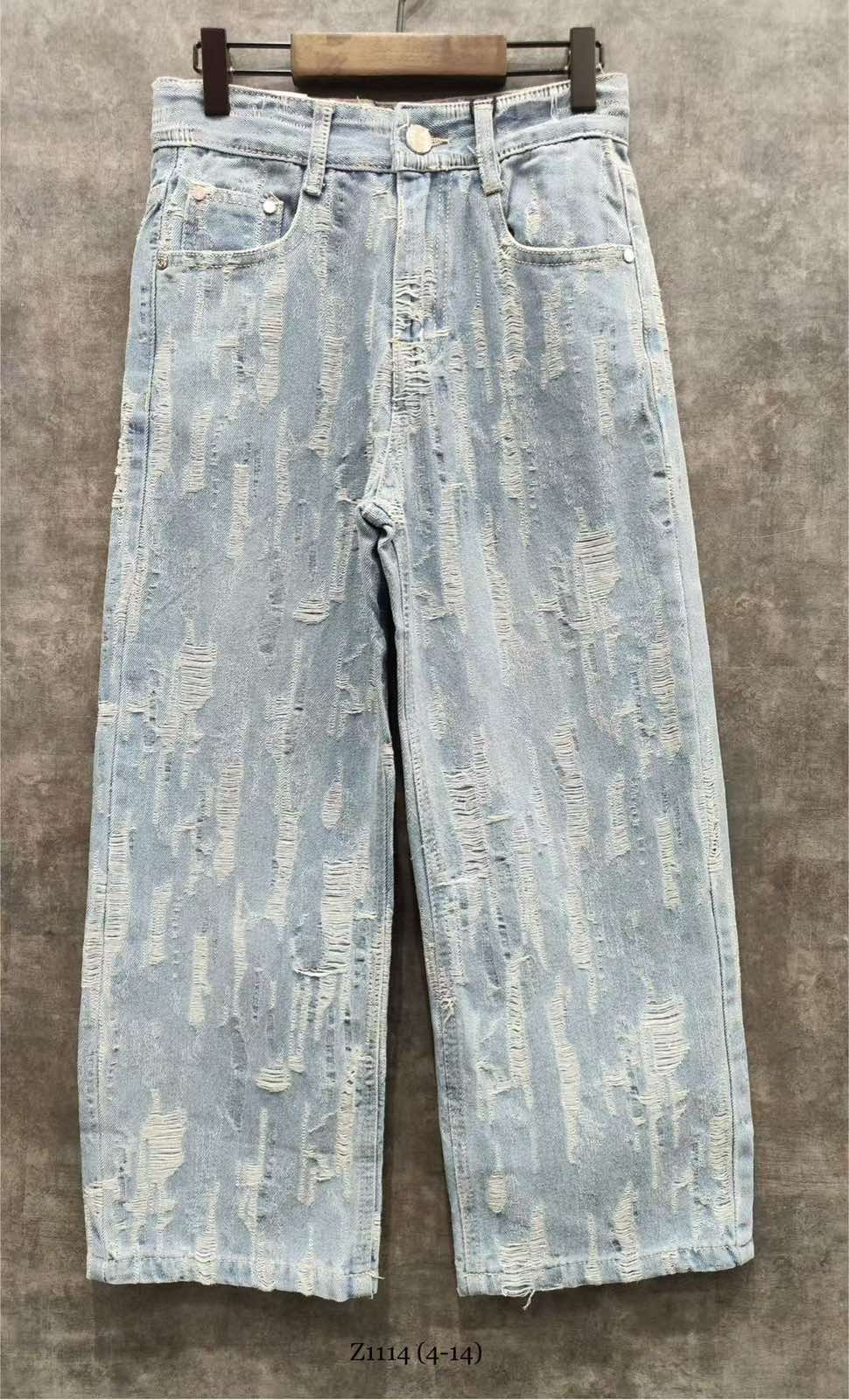 Spodnie Jeansy  DZIECIĘCA , Size 4-14lat, paczka 12szt ,1kolor