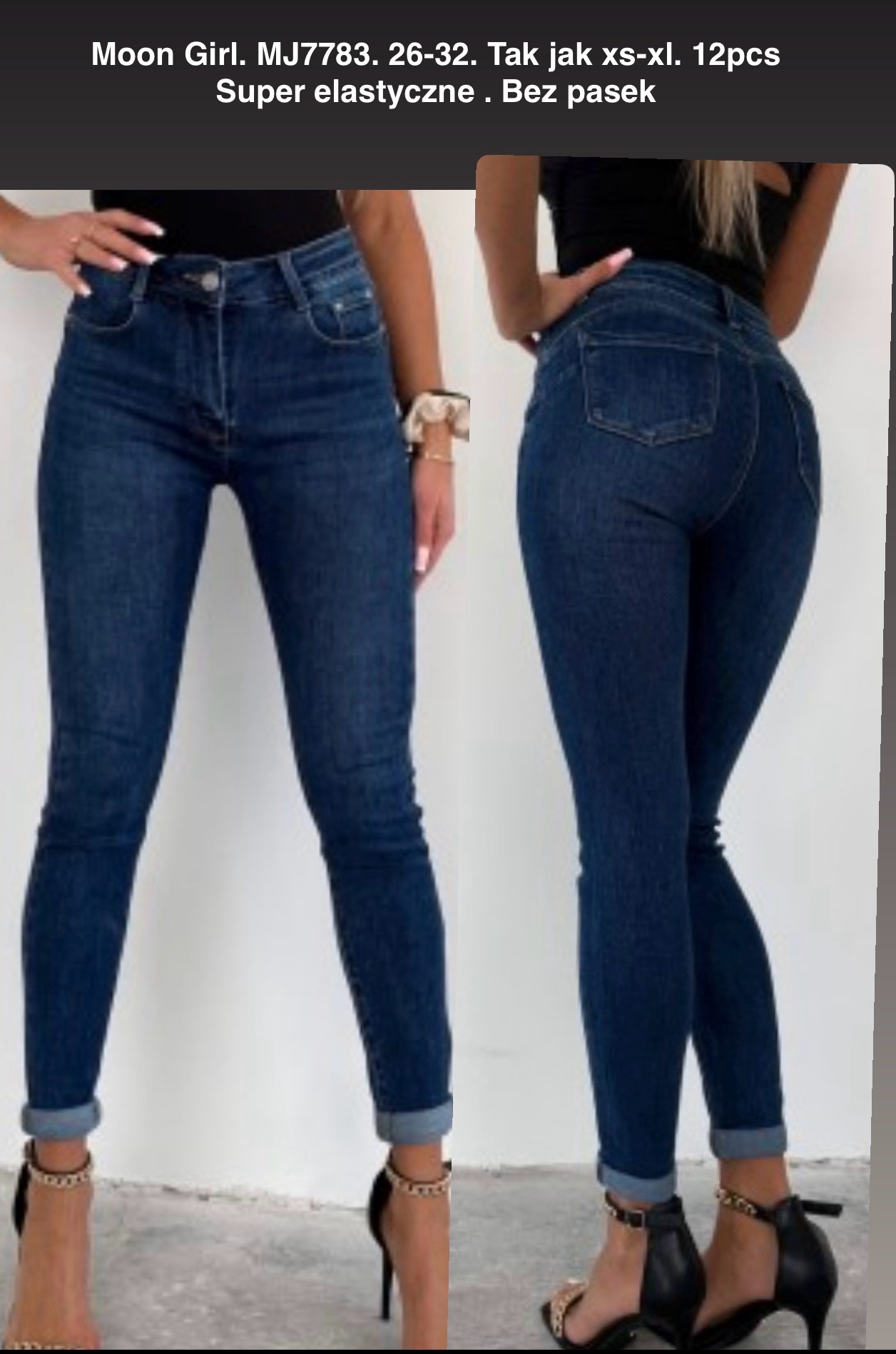 Jeansy damskie , Size xs-xl, paczka 12szt,1kolor