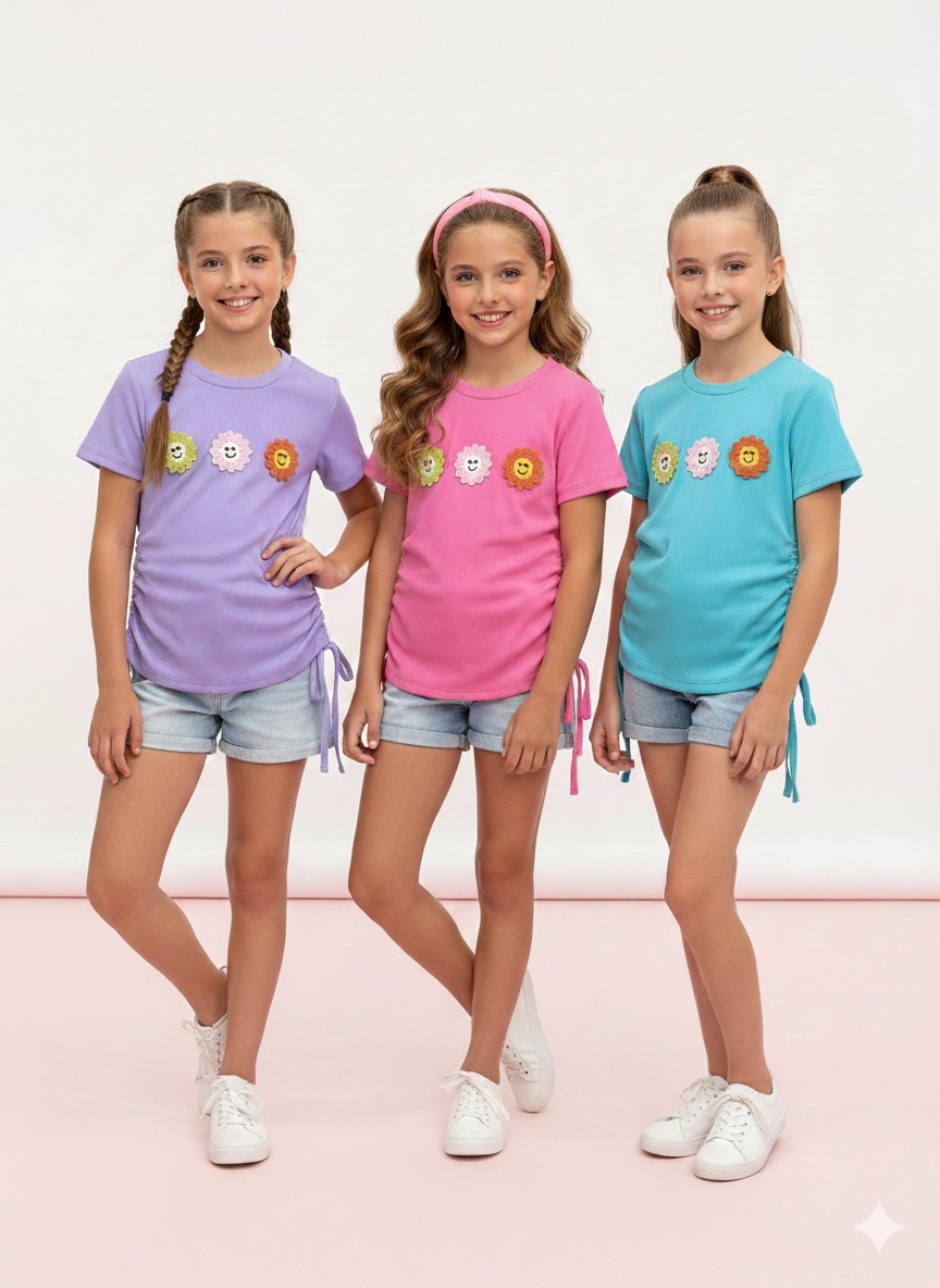 Bluzki DZIECIĘCA , Size 4-14lat, paczka 6szt ,1kolor