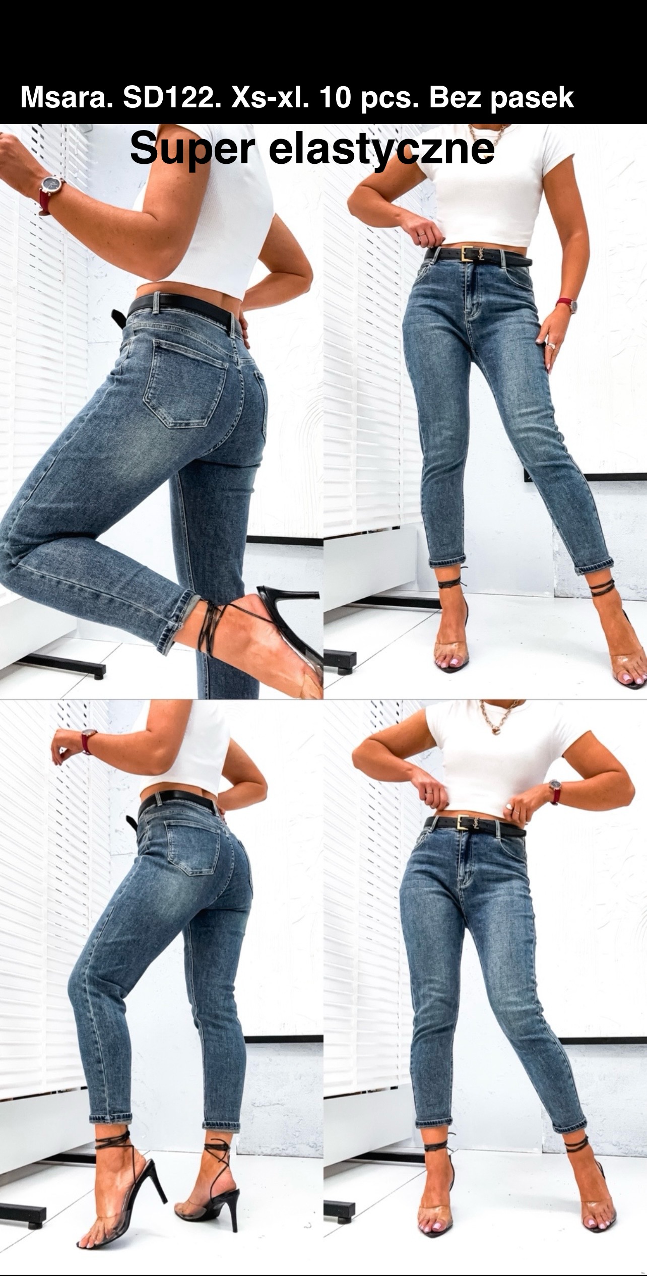 Jeansy  damskie , Size xs-xl,paczka 10szt,1kolor