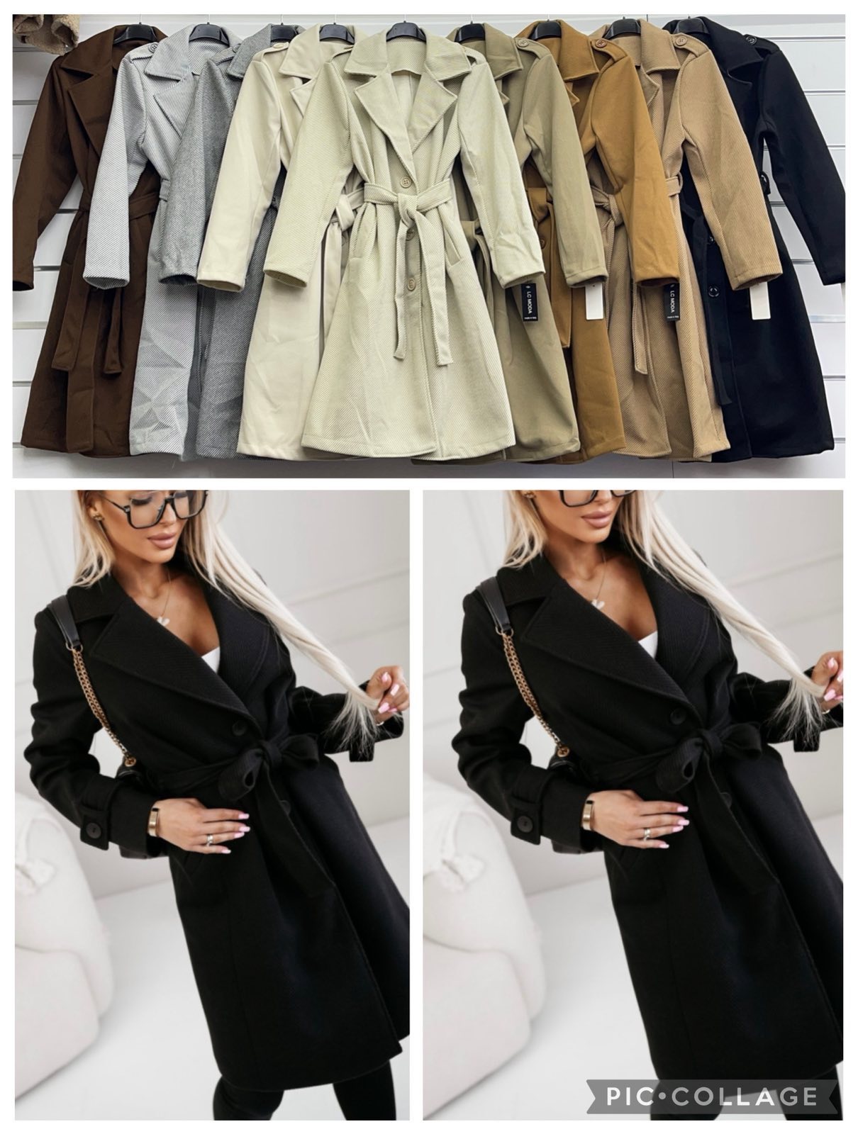 Płaszcz Damskie wloskie, Size uni, paczka 6szt ,mix kolor