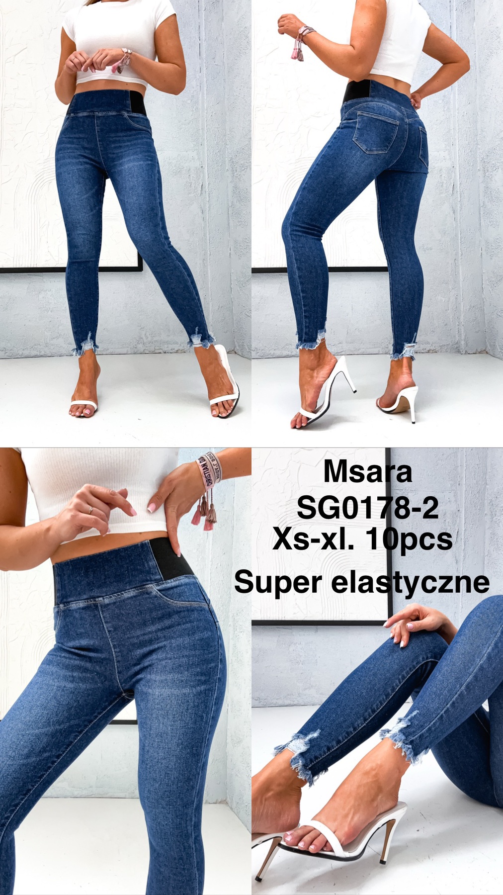 Jeansy damskie , Size sx-xl , paczka 10szt,1kolor