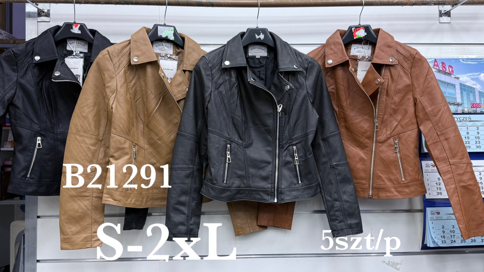 Kurtki skórzane Damskie , Size s-2xl, paczka 5szt ,1kolor