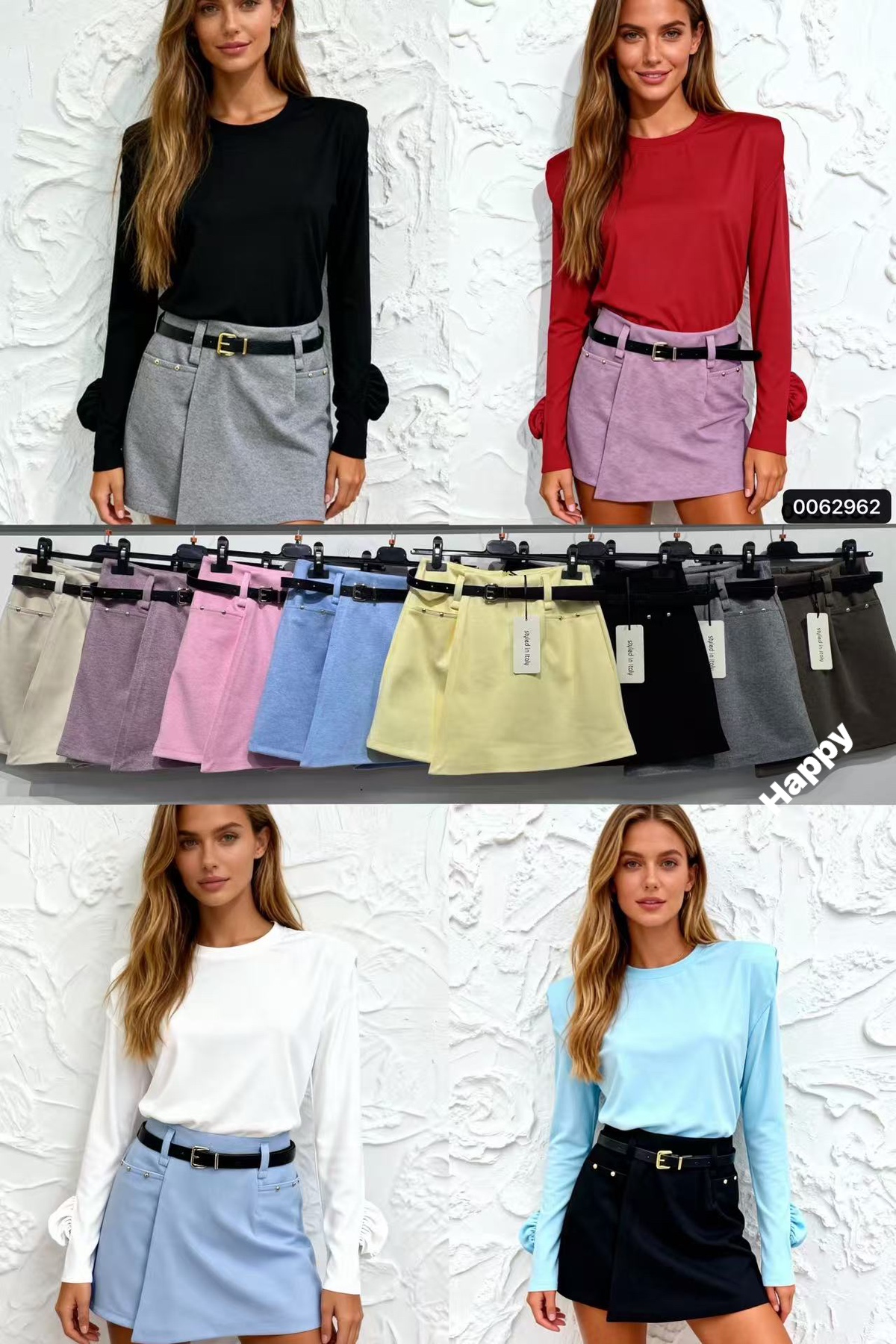 Spódnica Damskie Włoskie , Size uni, paczka 6szt ,mix kolor