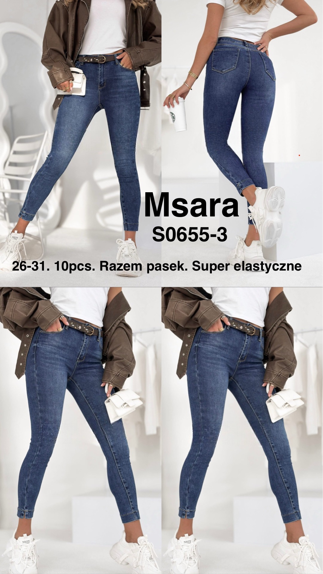 Jeansy damskie , Size 26-31,paczka 10szt,1kolor