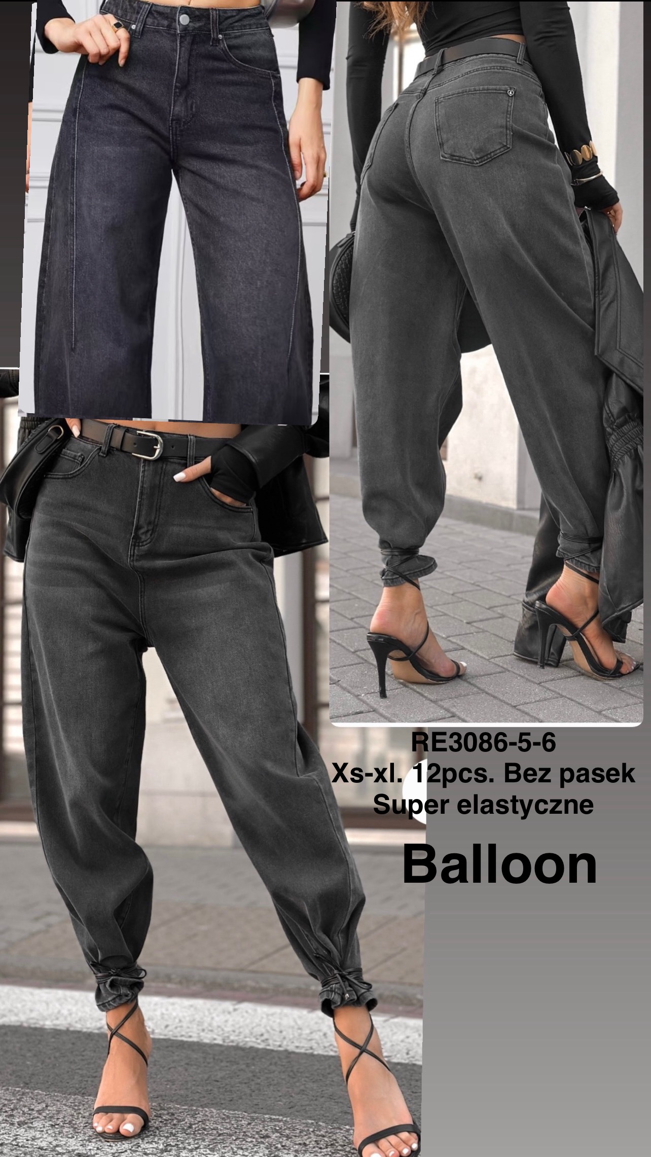 Jeansy damskie , Size xs-xl, paczka 12szt,1kolor