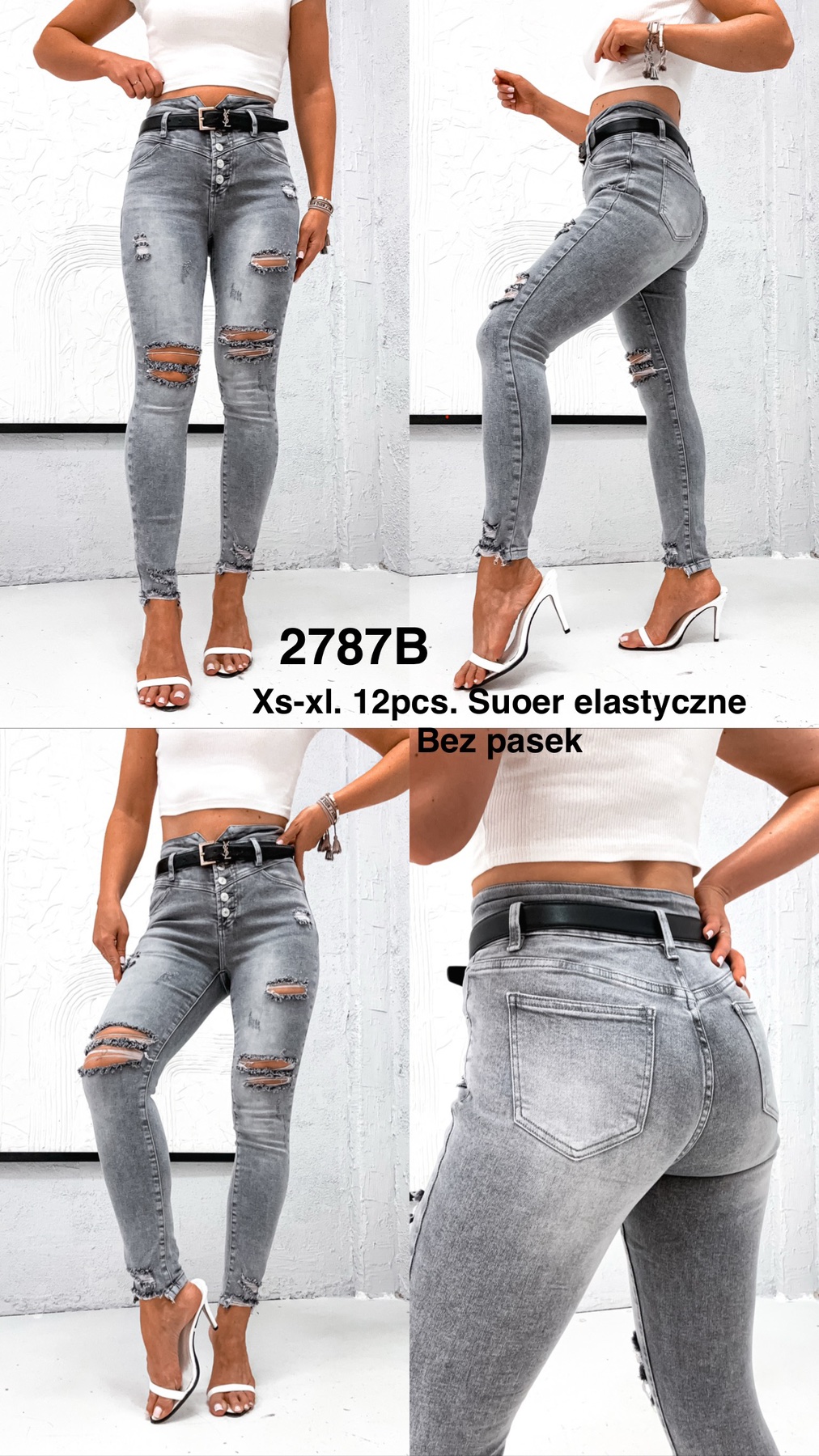 Jeansy  damskie , Size xs-xl,paczka 12szt,1kolor