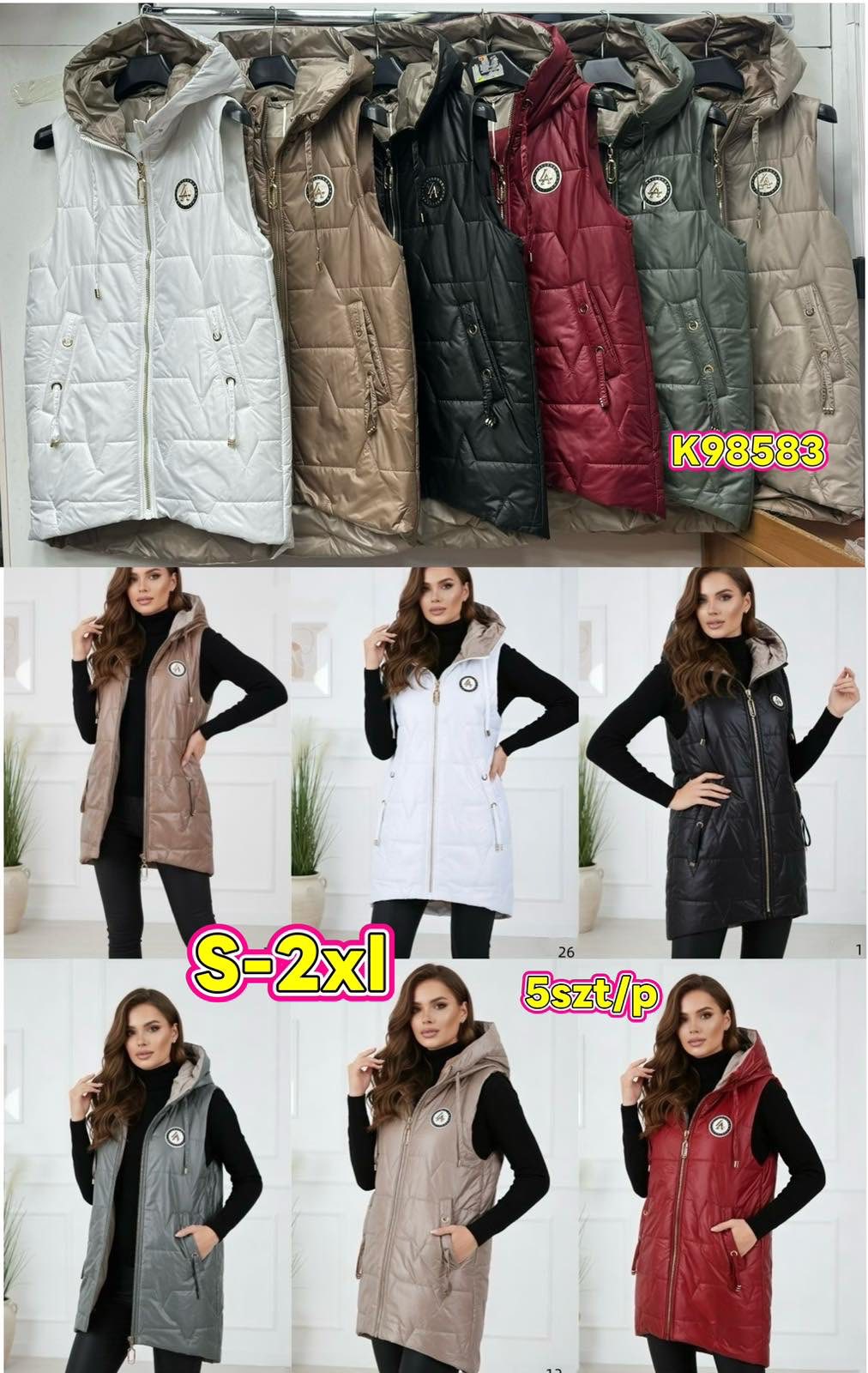 Kamizelki damskie ,size s-2xl,paczka 5szt,1kolor