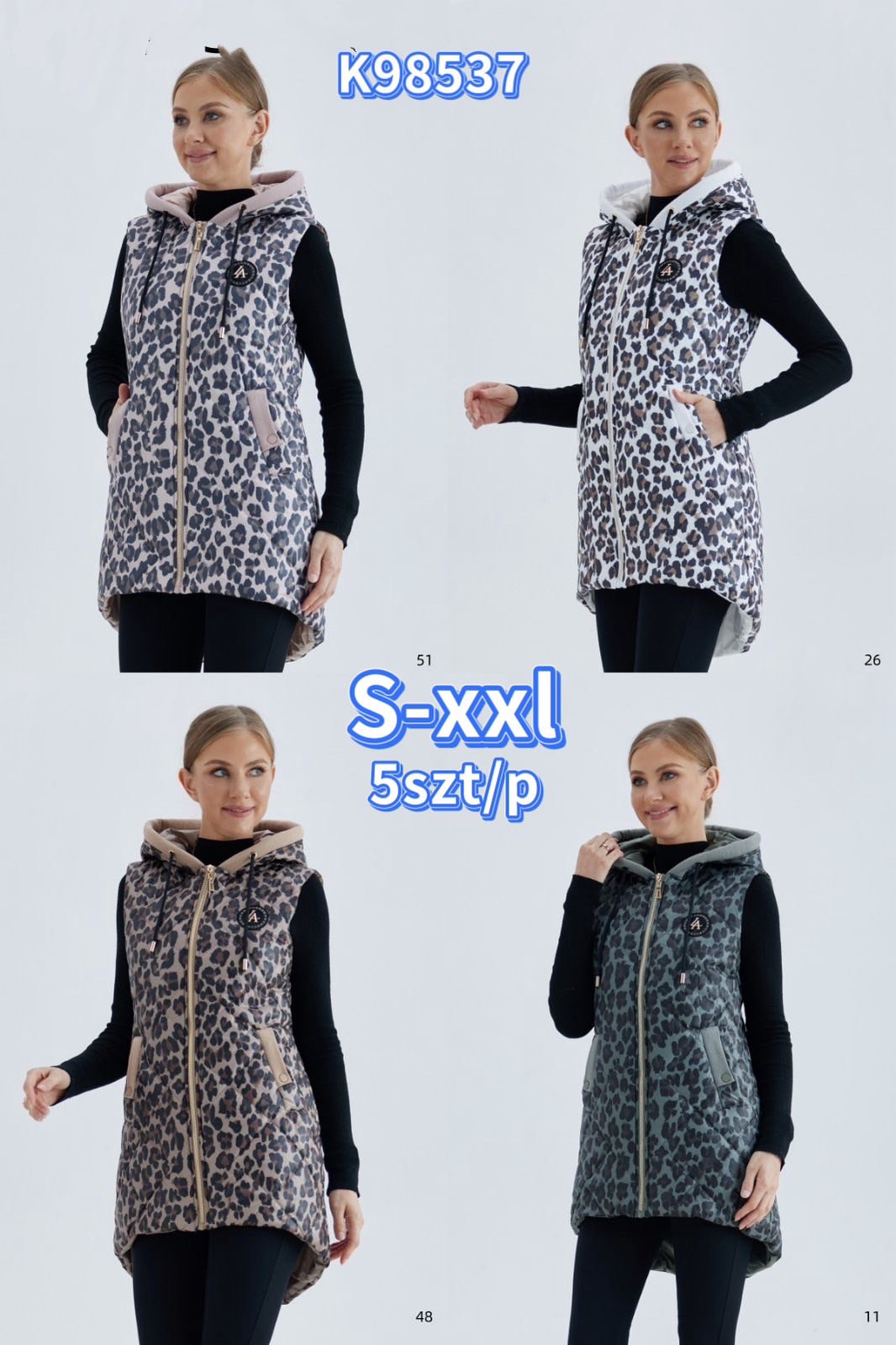 Kamizelki damskie ,size s-2xl,paczka 5szt,1kolor