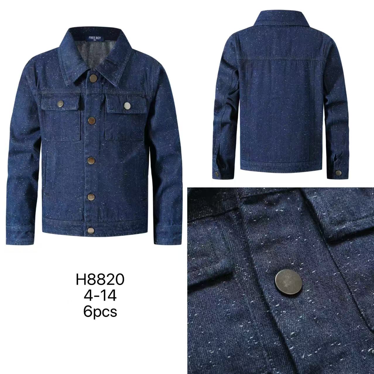 Kurtki Jeansy DZIECIĘCA , Size 4-14 lat, paczka 6szt ,1kolor