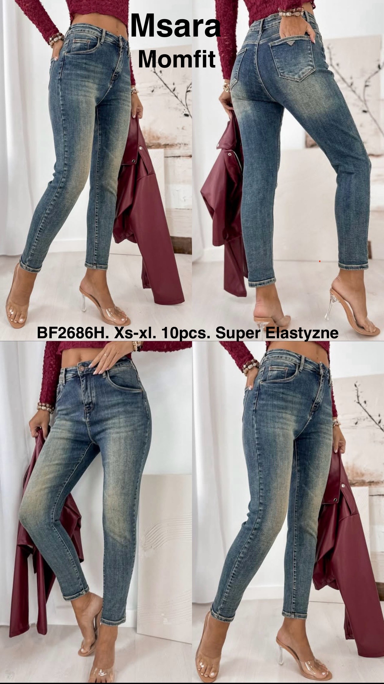 Jeansy damskie , Size xs-xl, paczka 10szt,1kolor