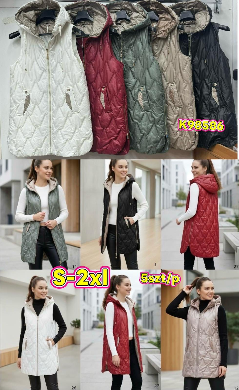 Kamizelki damskie ,size s-2xl,paczka 5szt,1kolor