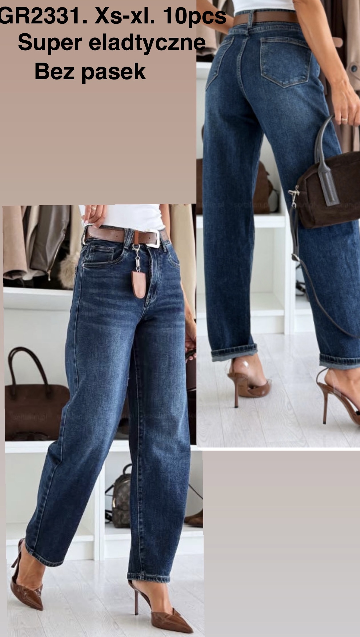 Jeansy damskie , Size xs-xl, paczka 10szt,1kolor