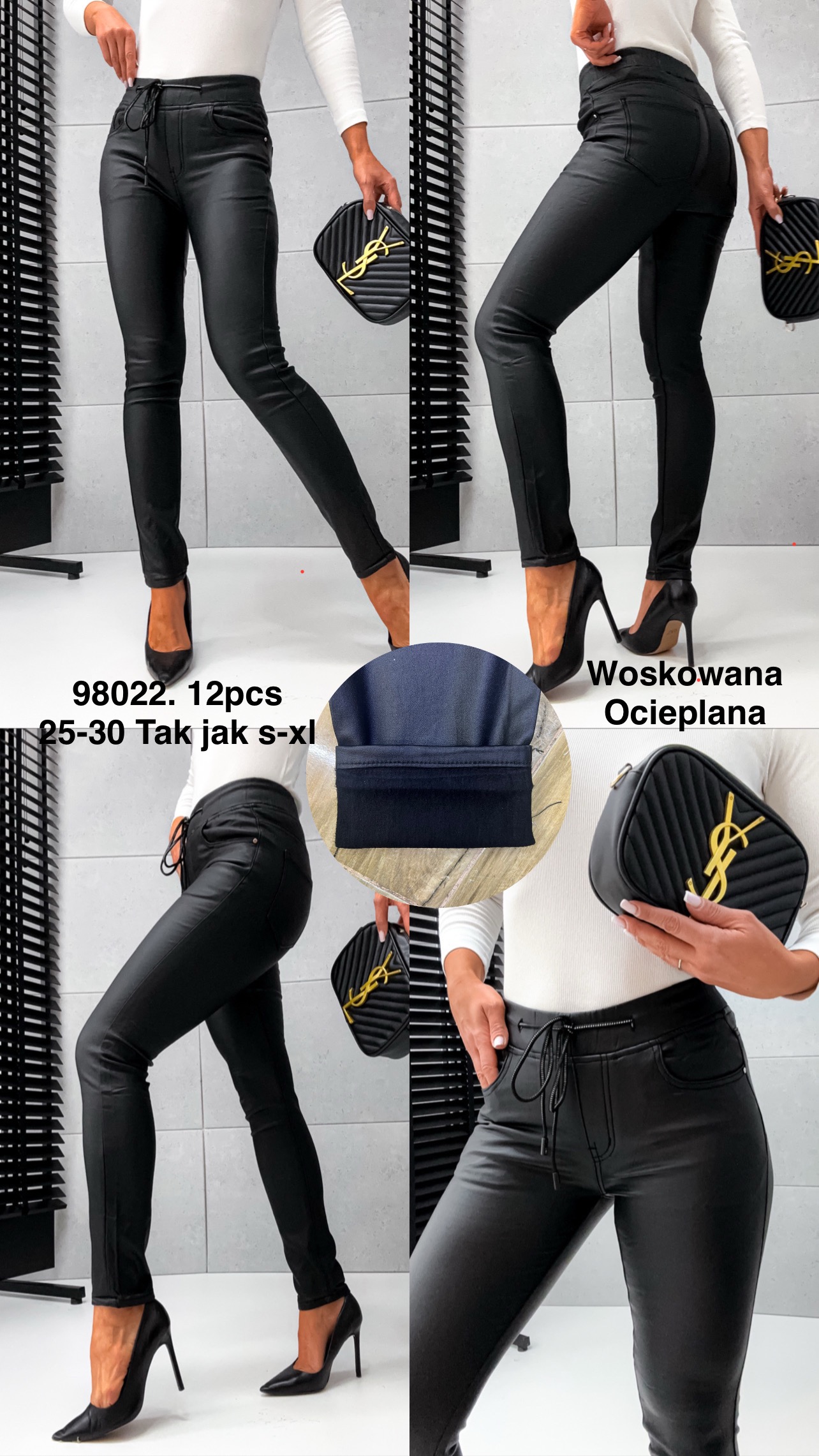 Spodnie skórzane damskie , Size s-xl, paczka 12szt,1kolor