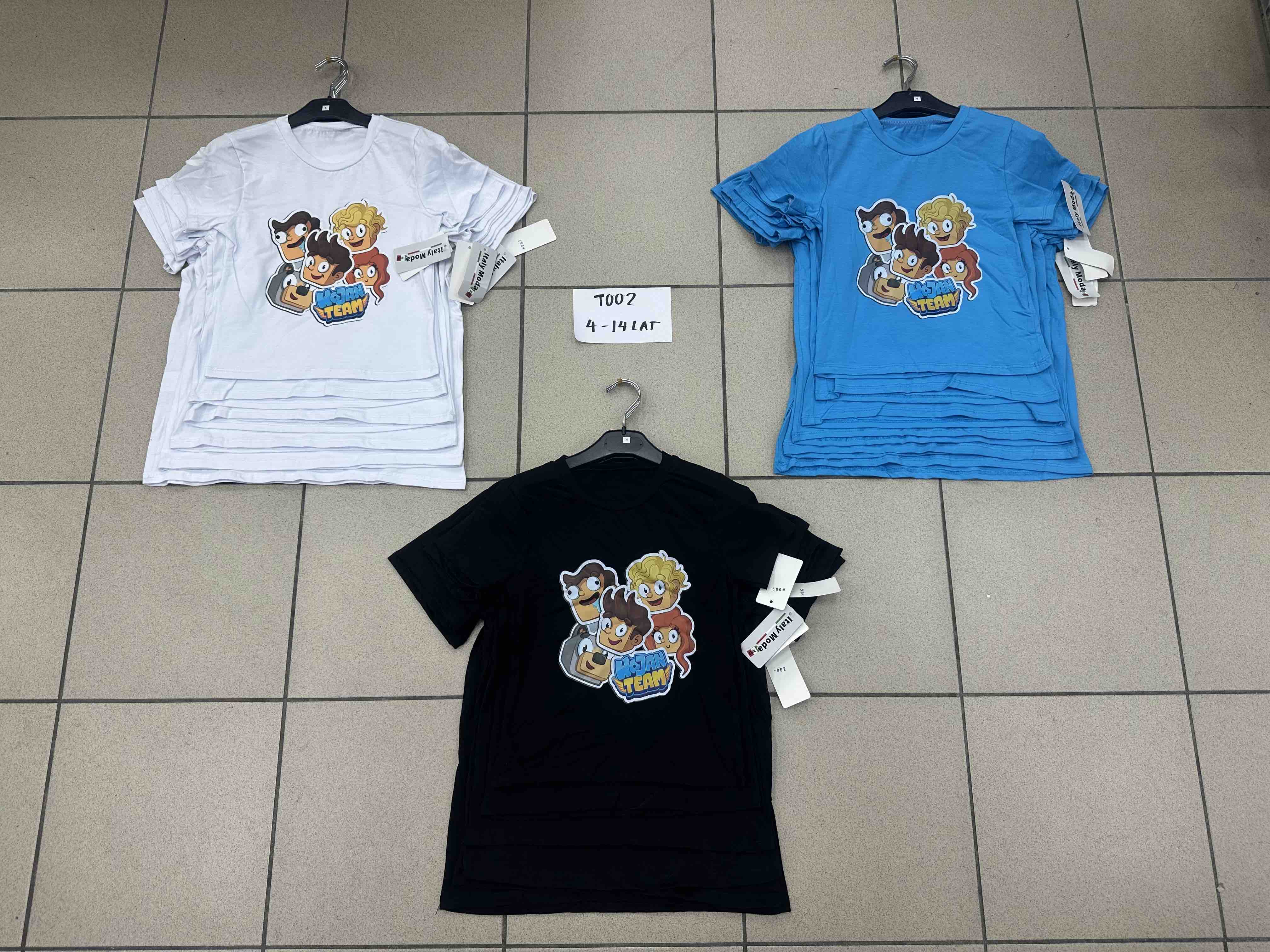 Bluzki DZIECIĘCA ,size 4-14lat,paczka 6szt ,1kolor