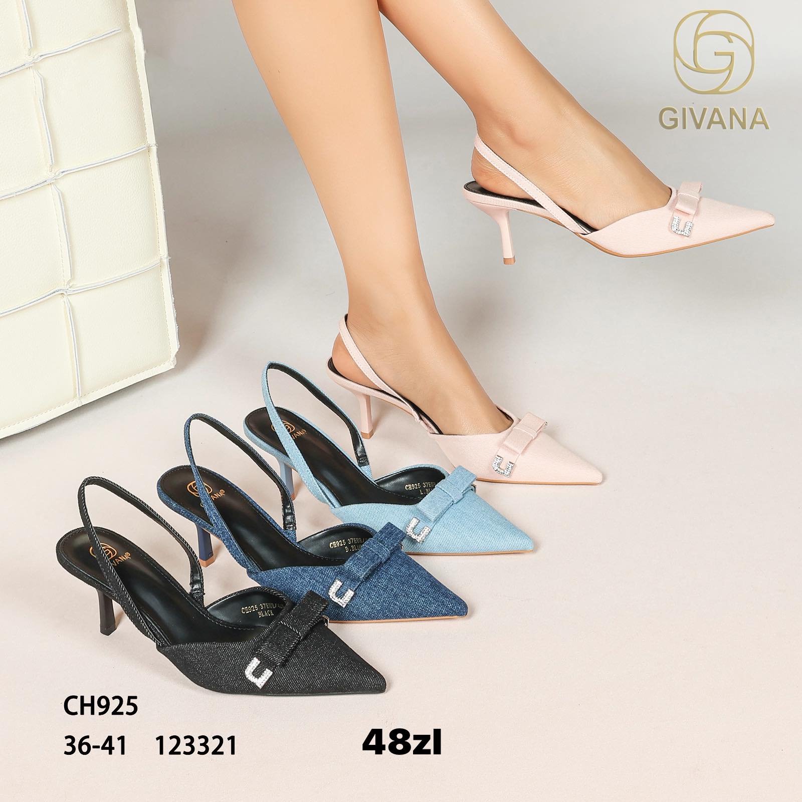 Sandały na Obcasie Damskie (36-41, 12par)