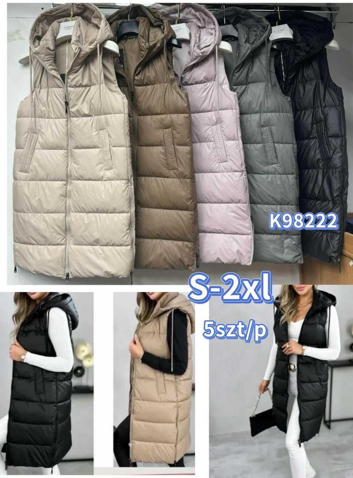 Kamizelki damskie ,size s-2xl,paczka 5szt,1kolor