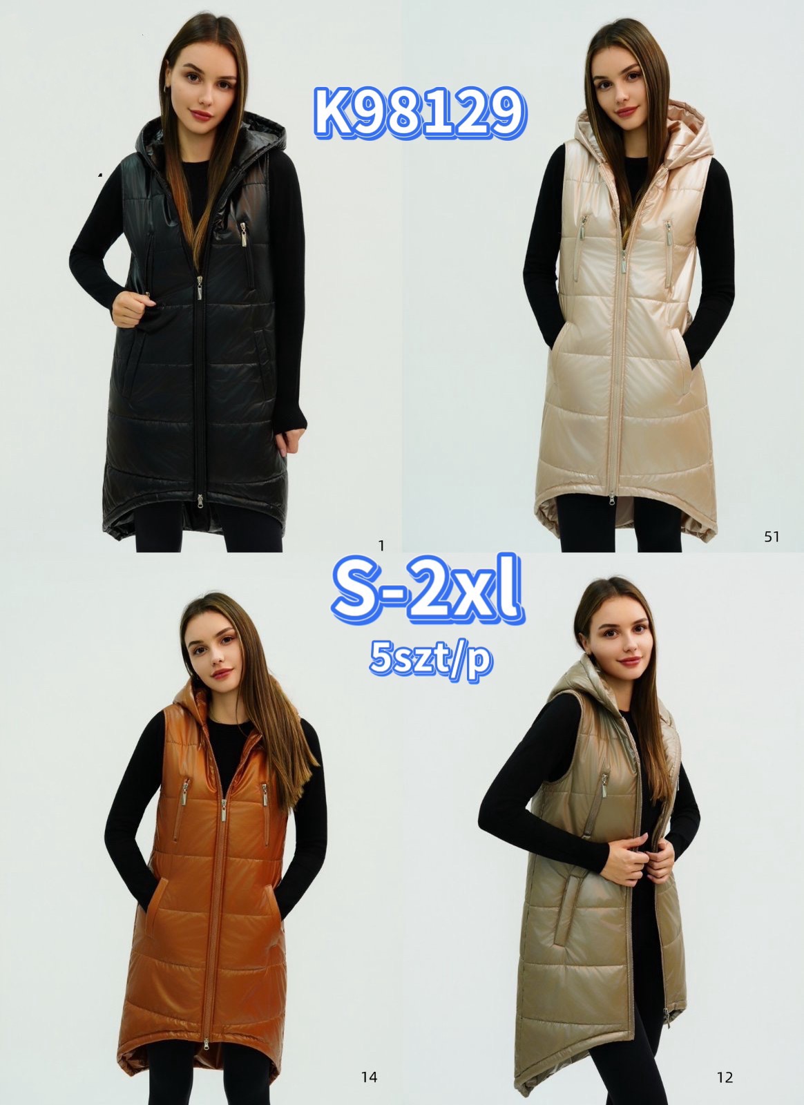 Kamizelki damskie ,size s-2xl,paczka 5szt,1kolor