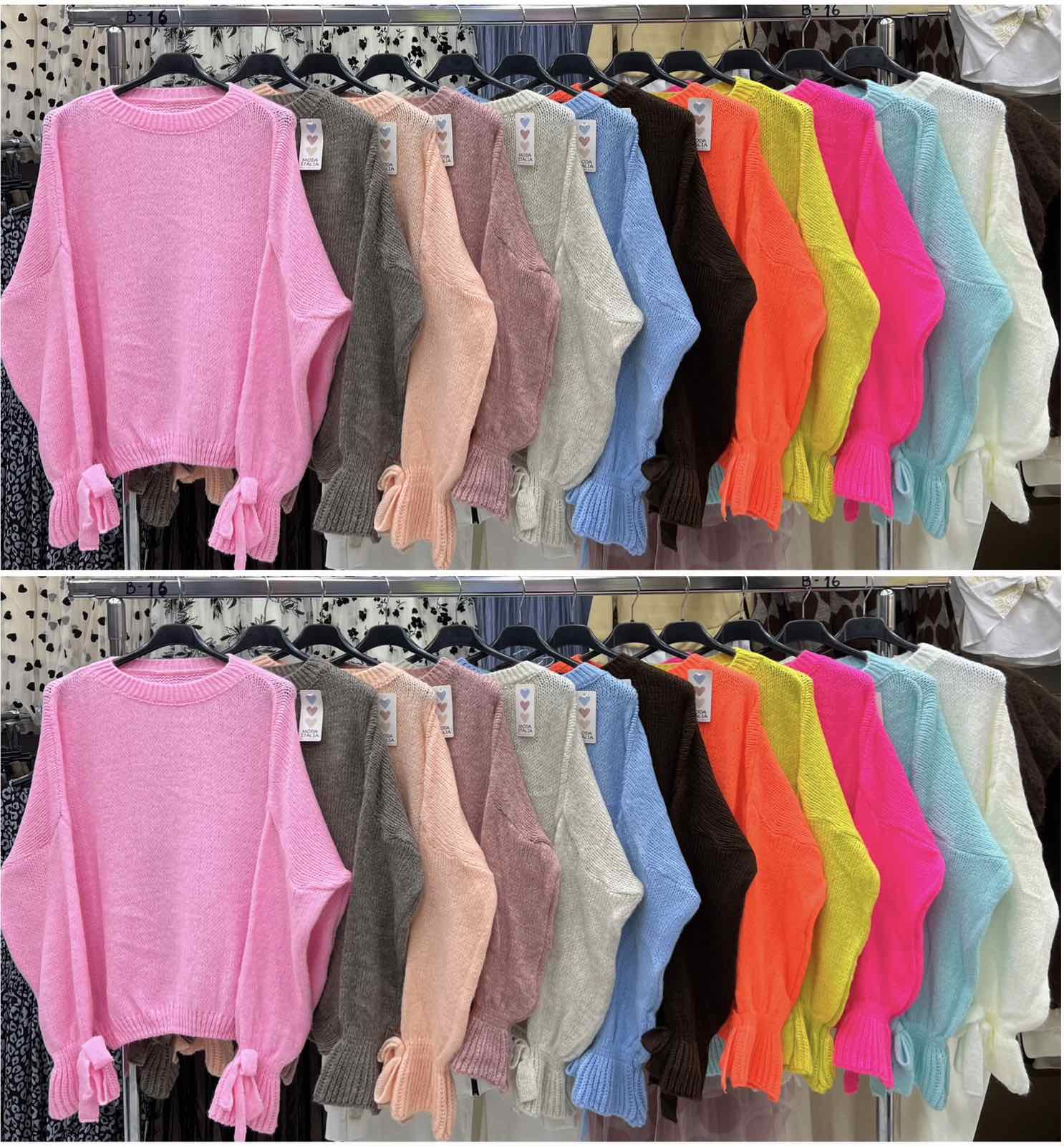 Swetry Damskie  WŁOSKA  , Size uni, paczka 6szt ,mix kolor