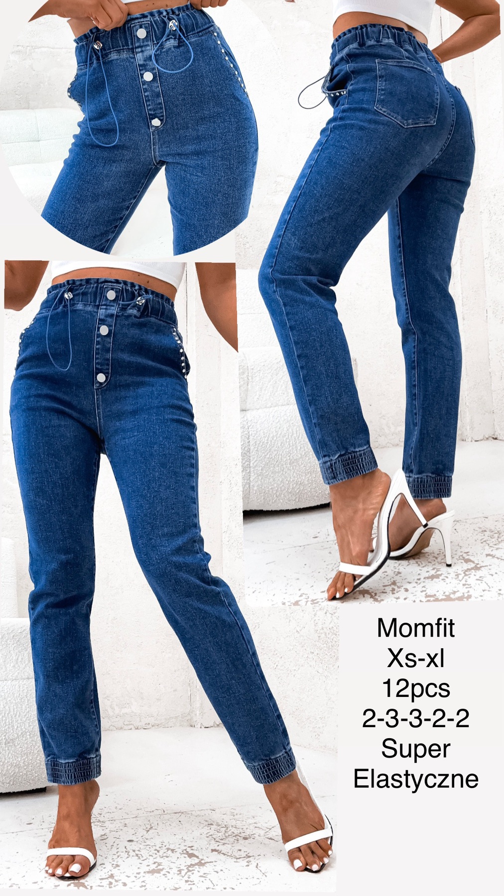 Jeansy  damskie , Size xs-xl,paczka 12szt,1kolor