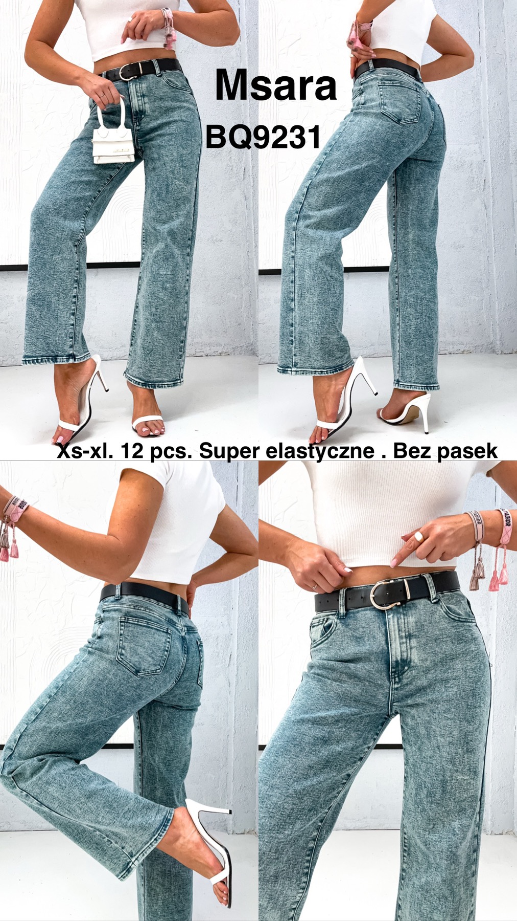 Jeansy damskie , Size xs-xl, paczka 12szt,1kolor