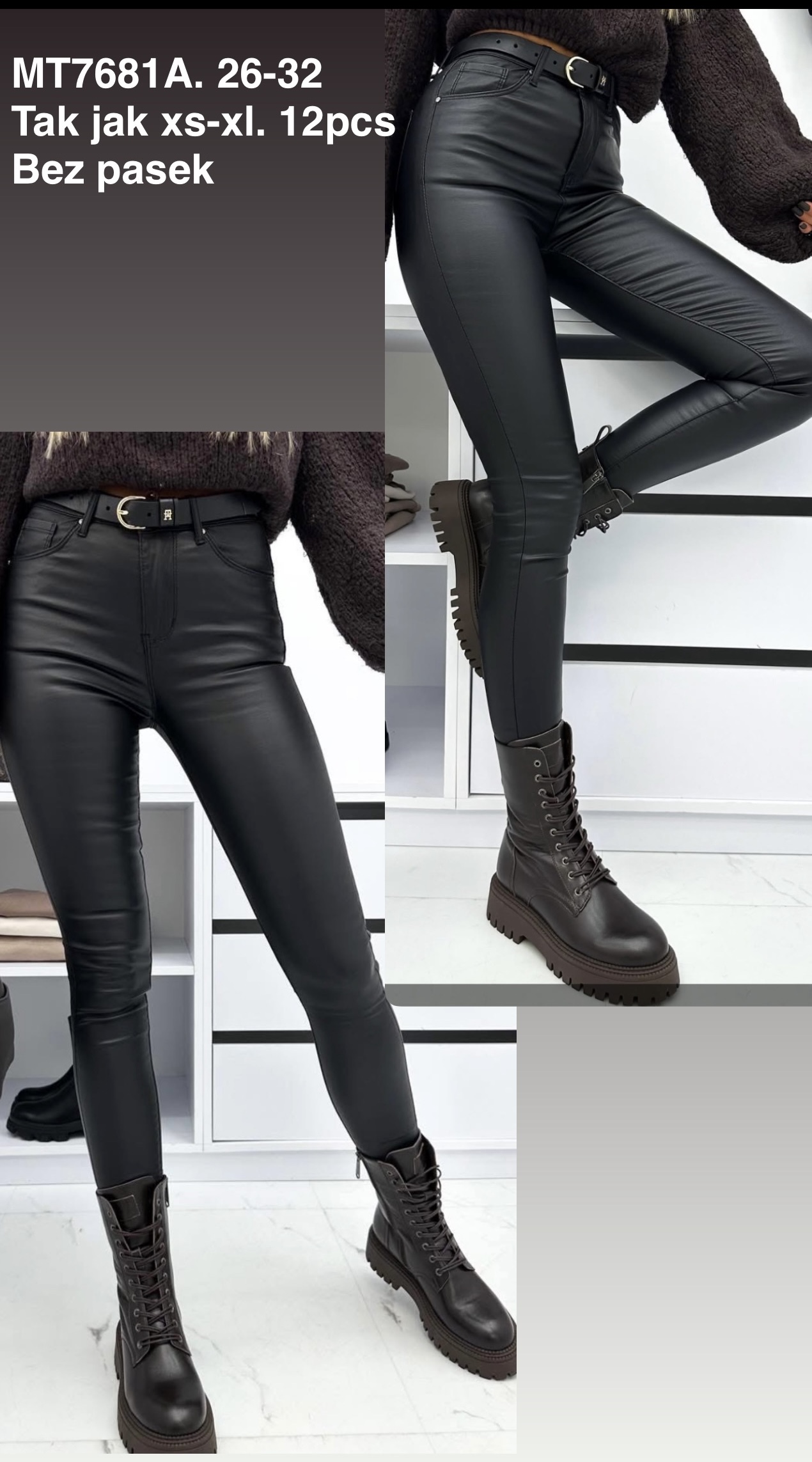 Spodnie skórzane damskie , Size xs-xl,paczka 12szt,1kolor