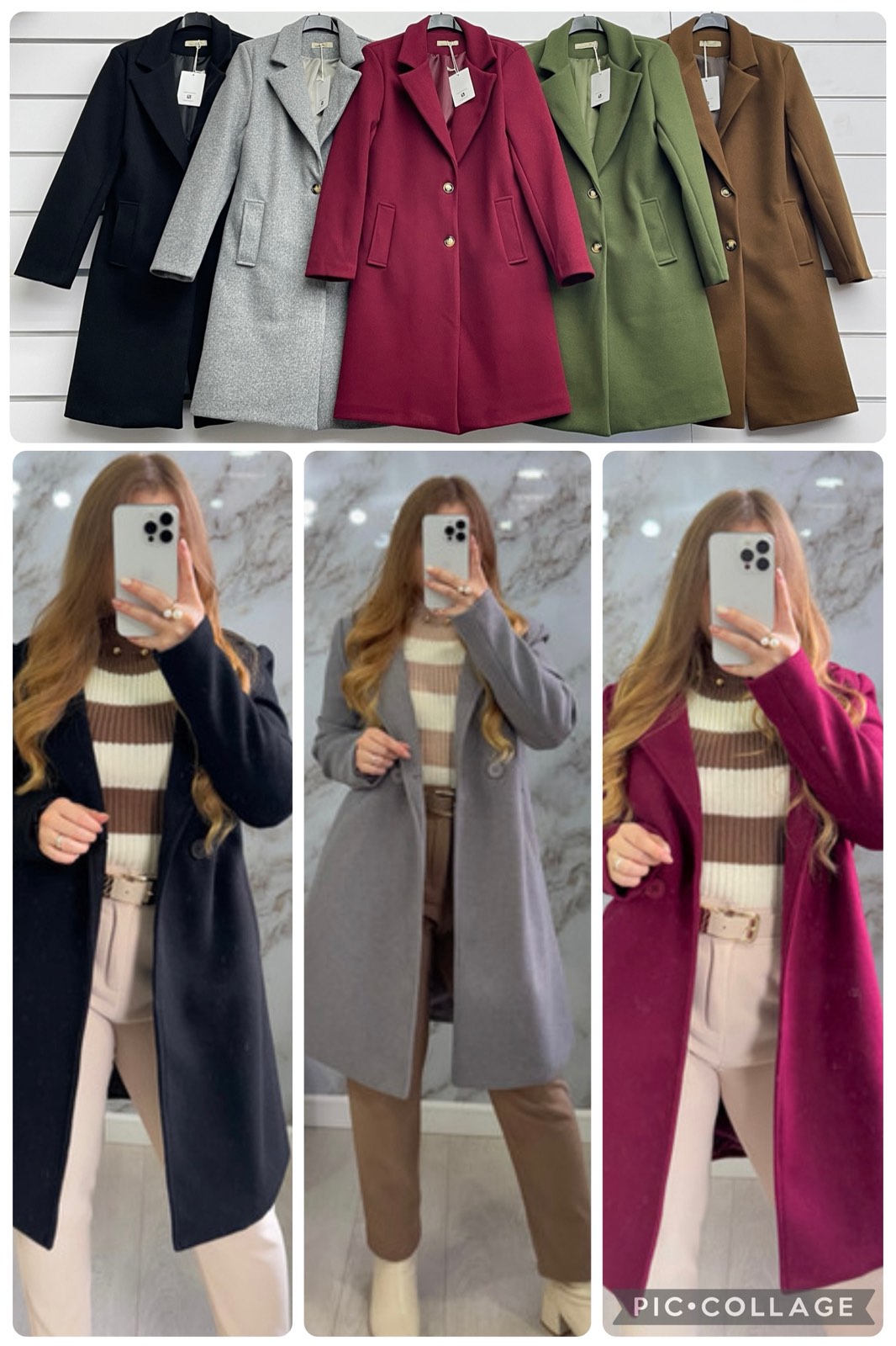 Płaszcz Damskie wloskie, Size uni, paczka 6szt ,mix kolor