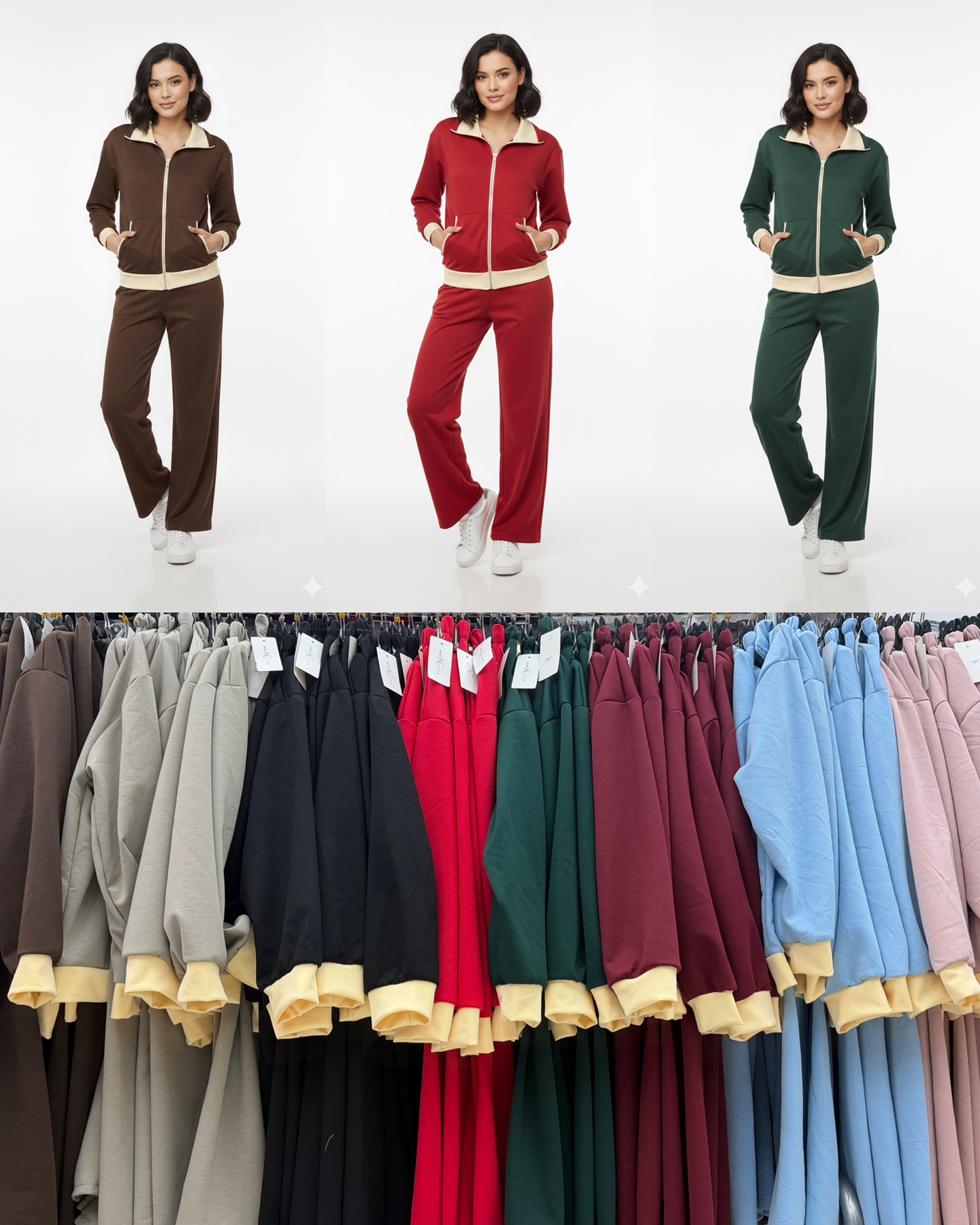 Komplety Damskie  WŁOSKA  , Size uni, paczka 6szt ,mix kolor