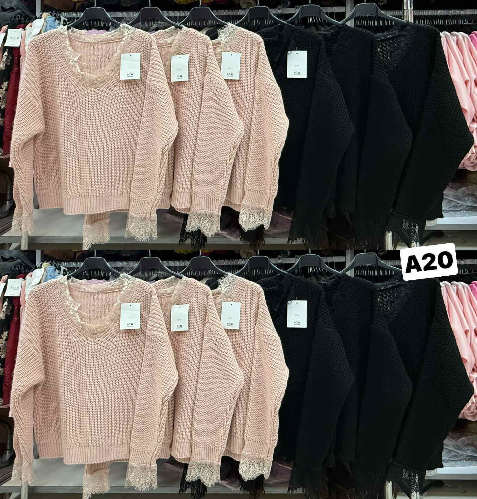 Swetry  Damskie  WŁOSKA  , Size uni, paczka 6szt ,mix kolor